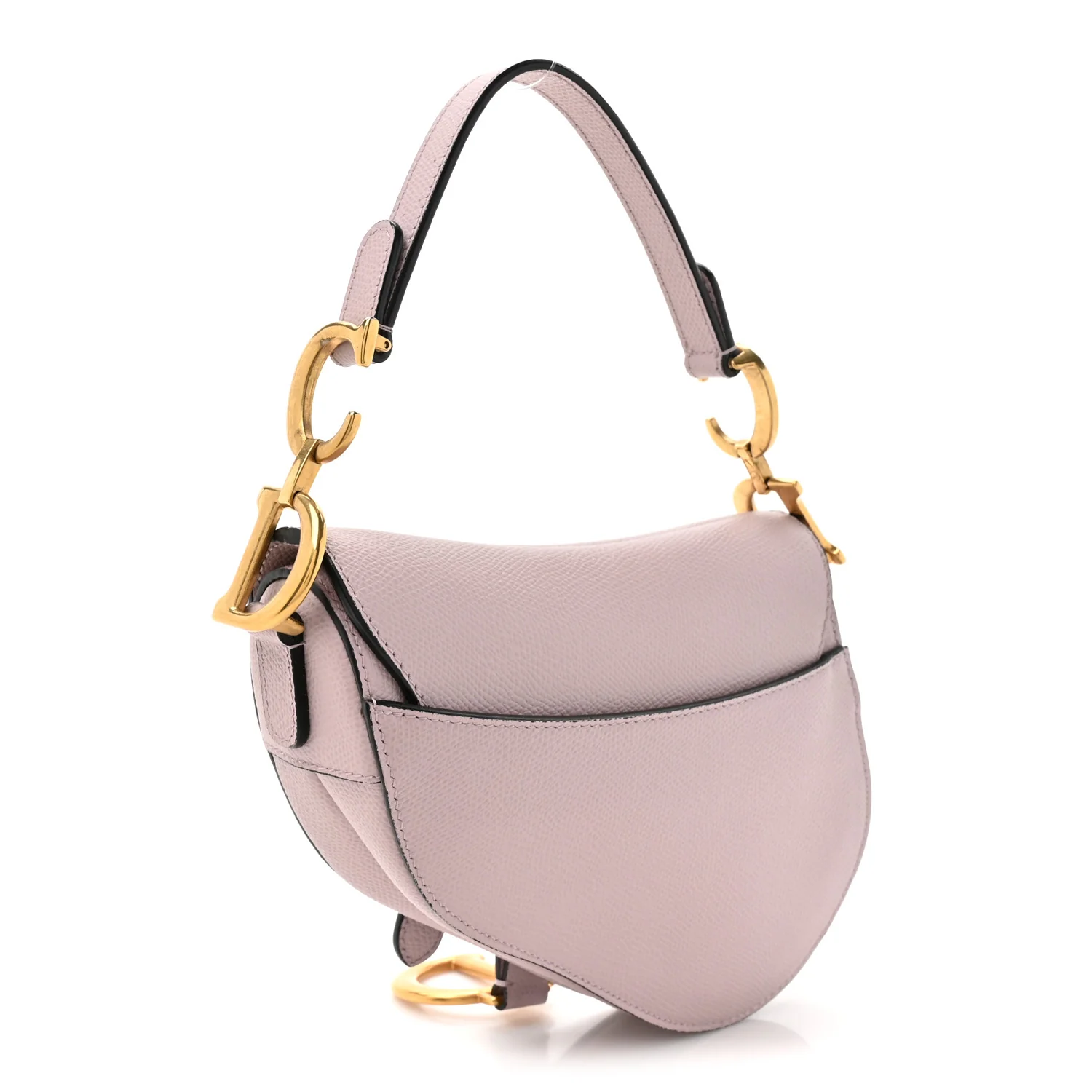 Grained Calfskin Mini Saddle Bag Light Pink - Top Club