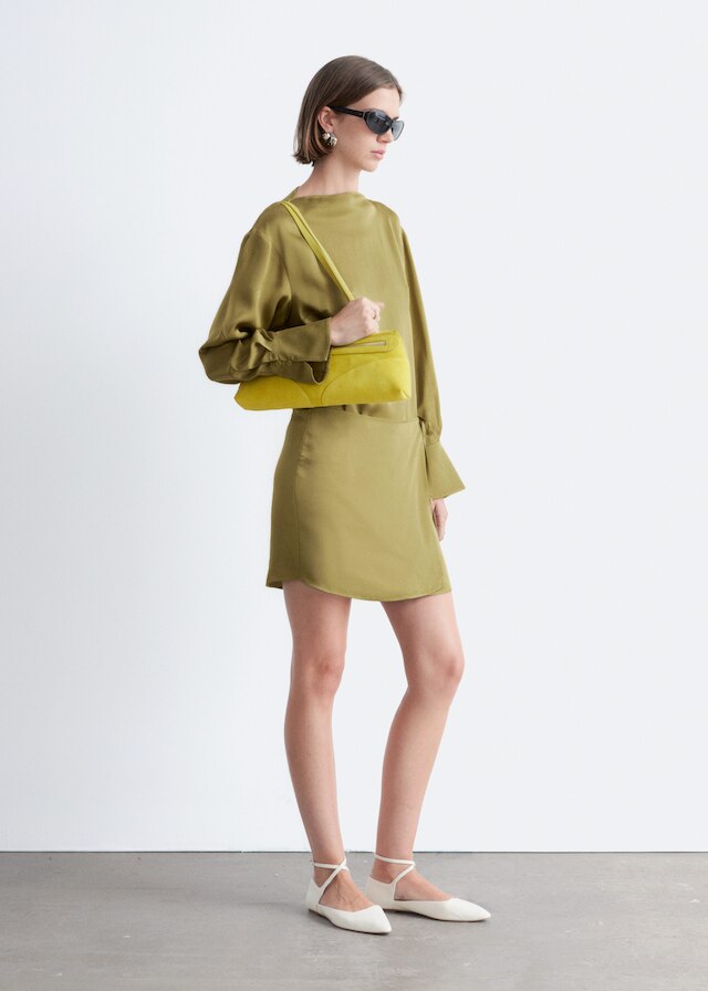 & Other Stories SATIN TIE-CLOSURE MINI DRESS