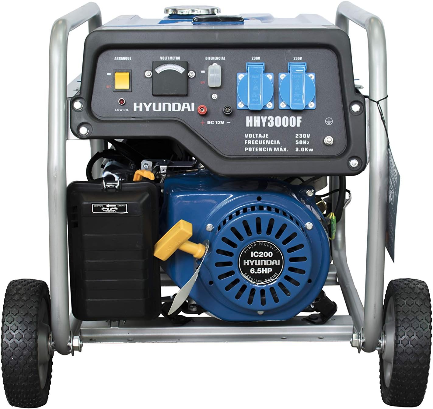 Hyundai HY-HHY3000FK, Generatore Benzina Monofasico con Kit Ruote incluso