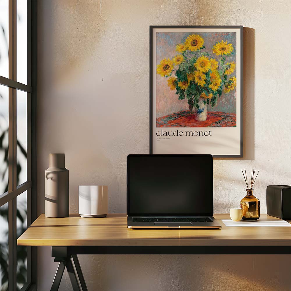 Poster Claude Monet - Zonnebloemen 70x100 cm