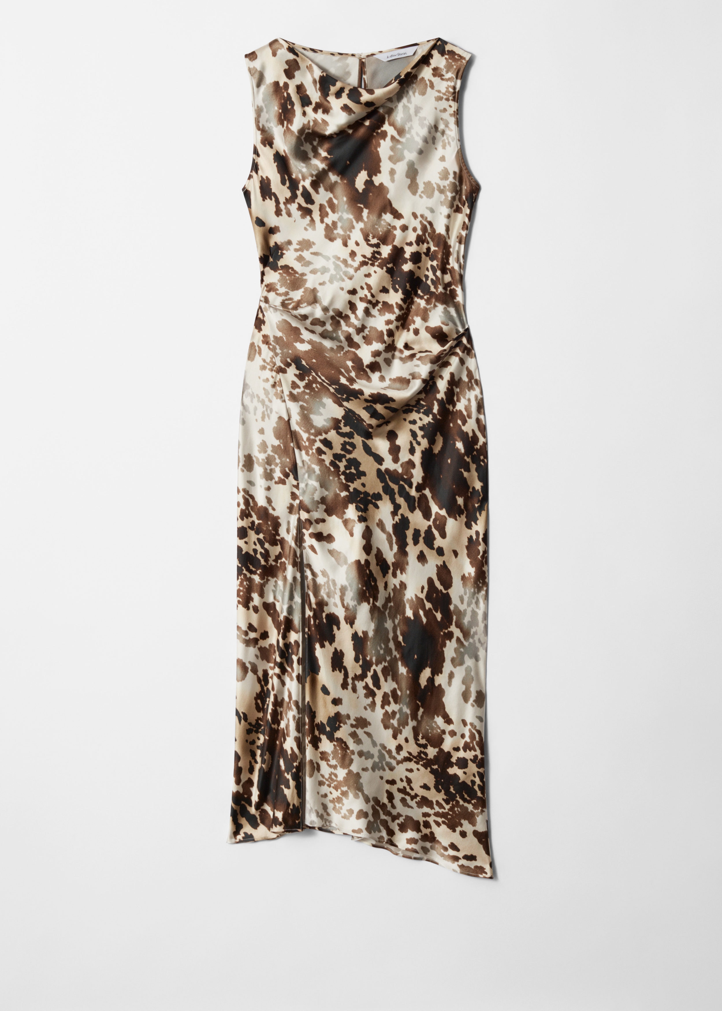 & Other Stories DRAPED SATIN MIDI DRESS