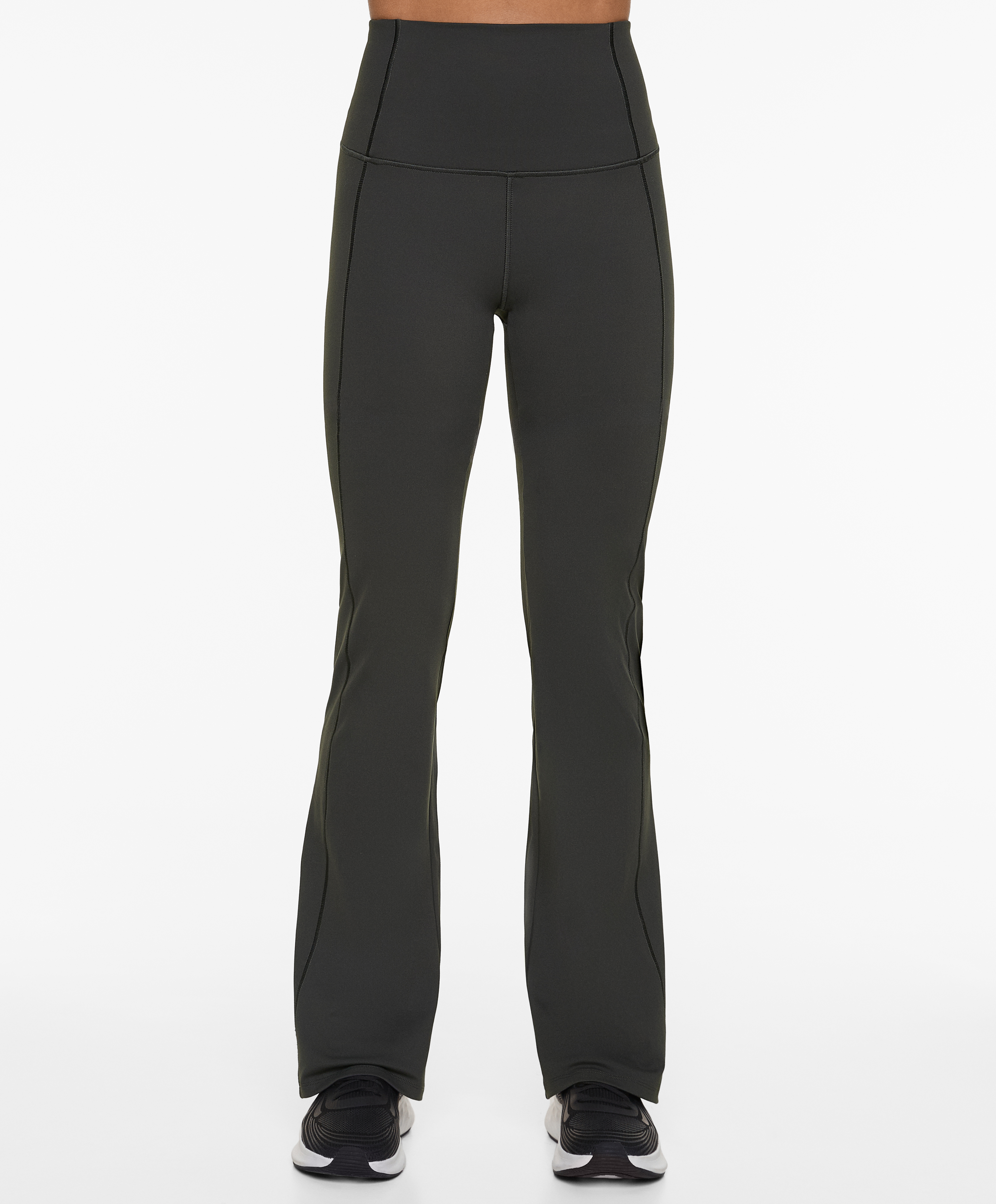 OYSHO Comfortlux super-high-rise flare trousers with overlocking detail