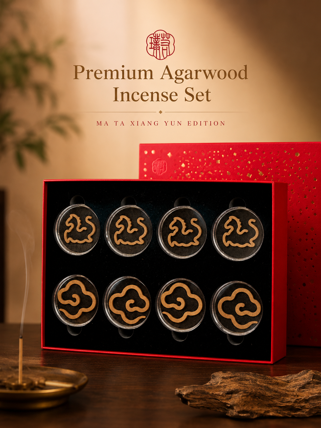 Premium Agarwood Incense Medallion Set – Ma Ta Xiang Yun Edition