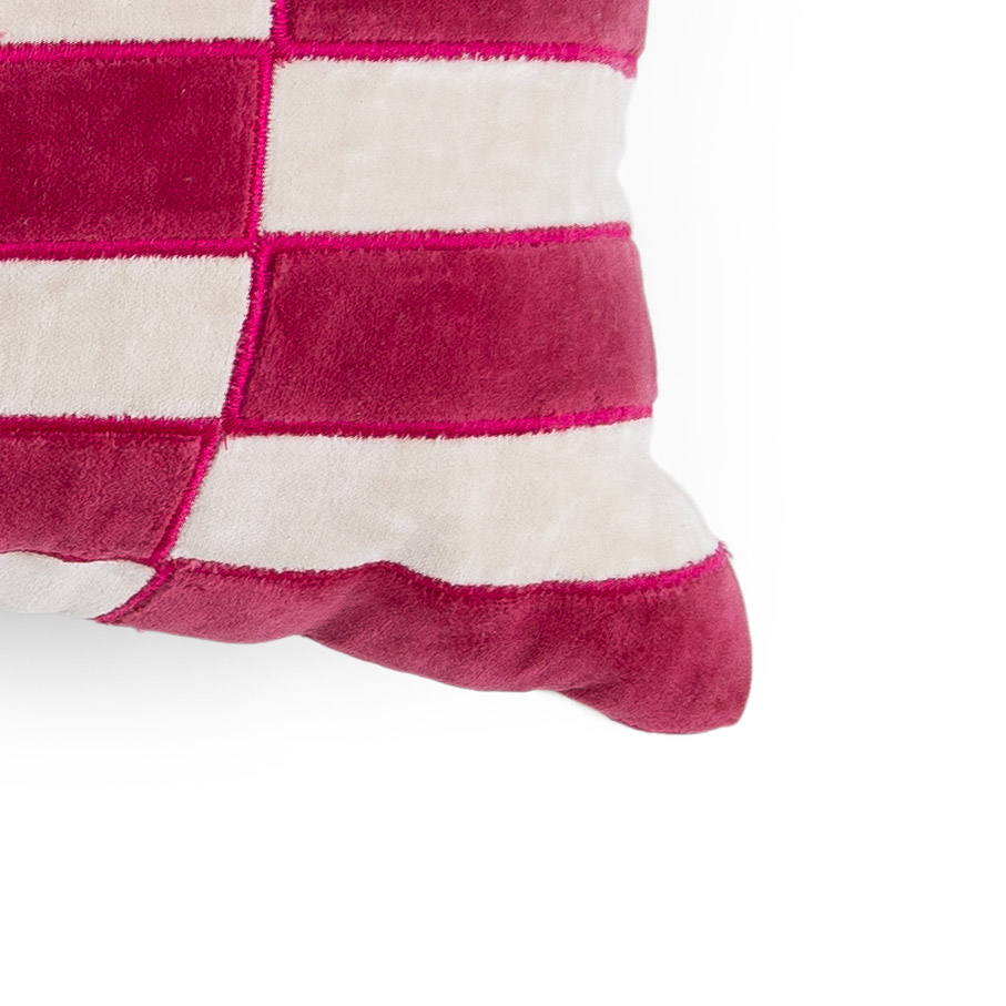 Sierkussen Block pink/off-white