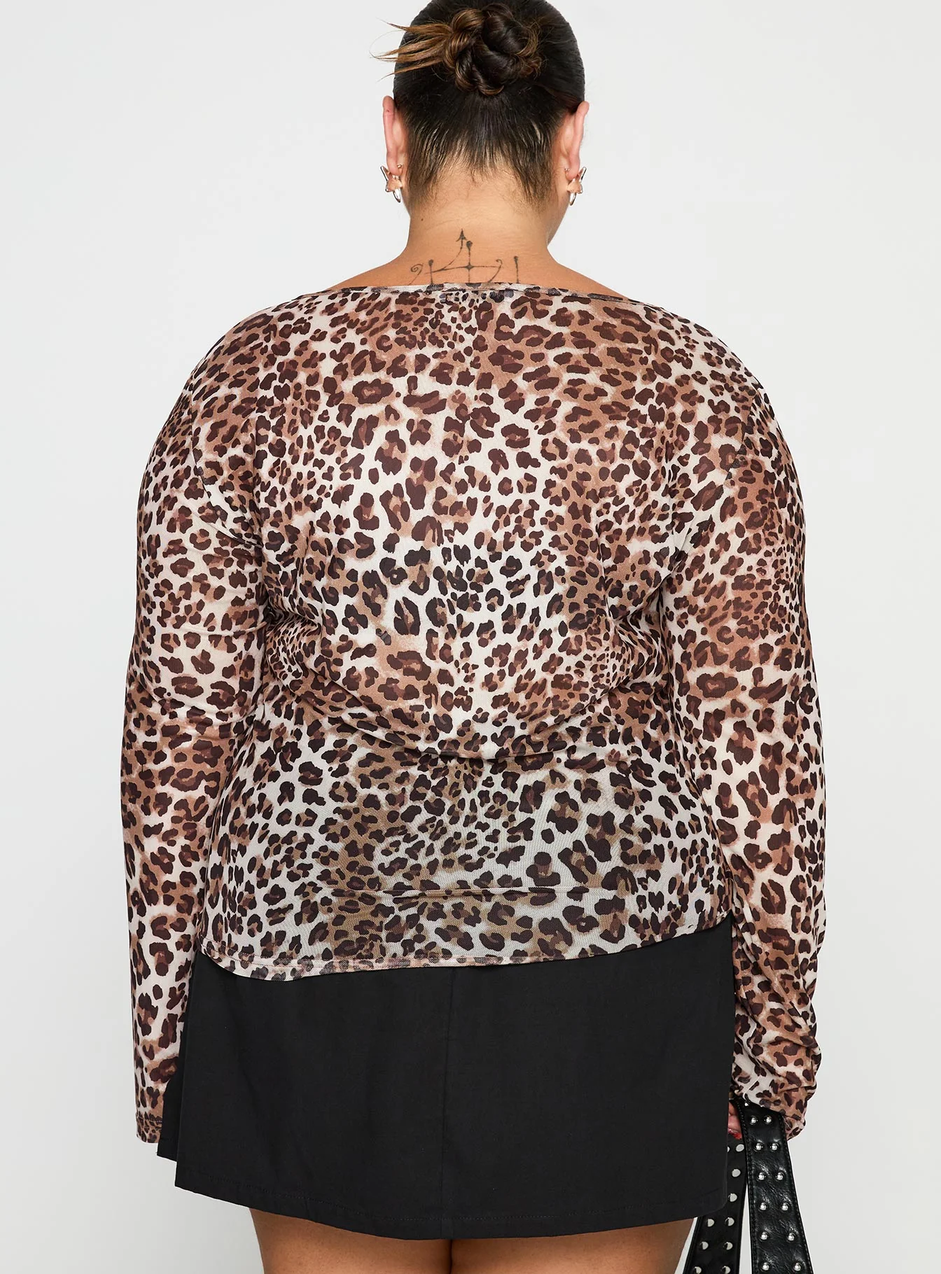 Believe Me Long Sleeve Top Leopard Curve