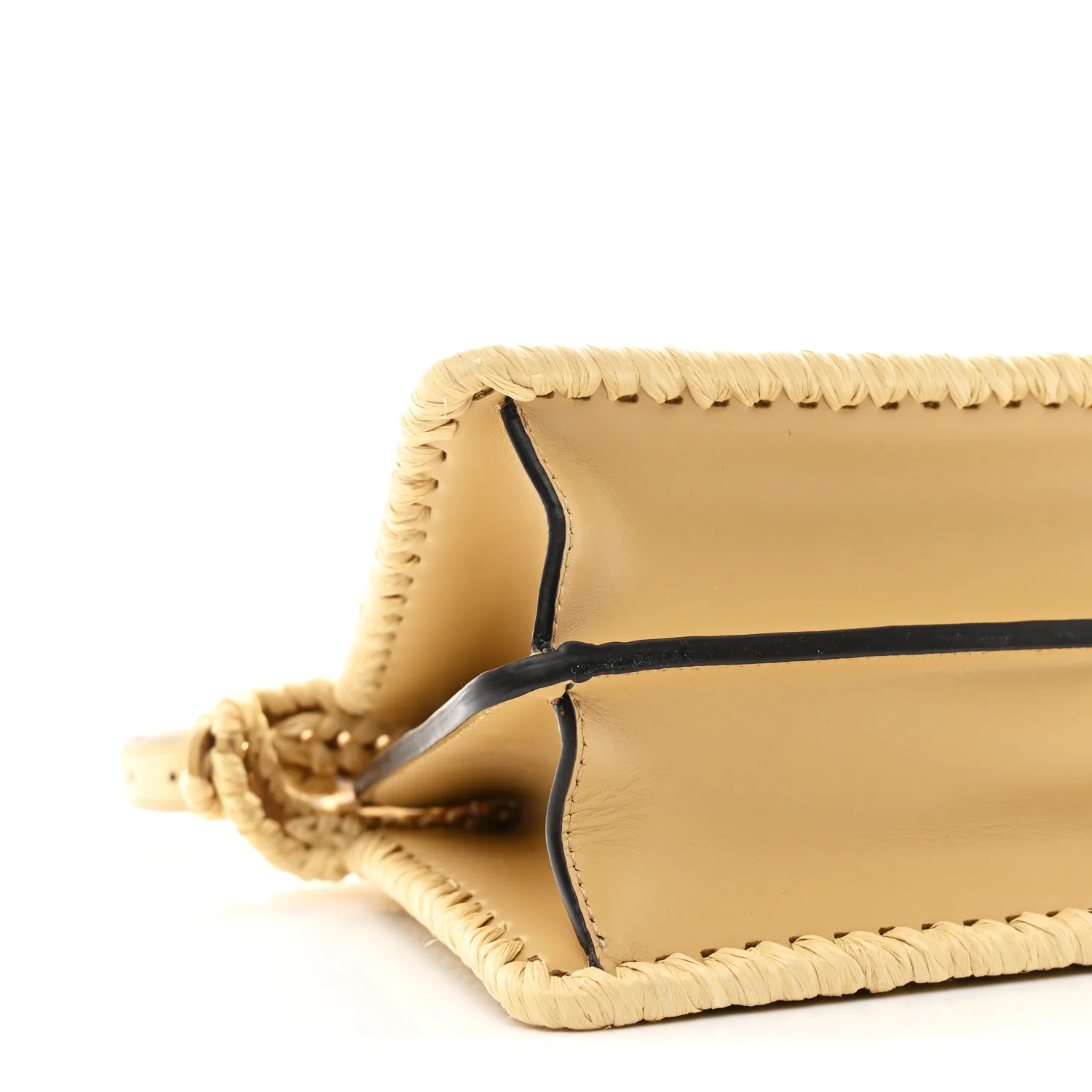 Raffia Embroidered Vitello King Shiny Nappa Intreccio Small Peekaboo I SEE U Satchel Sahara - Top Club