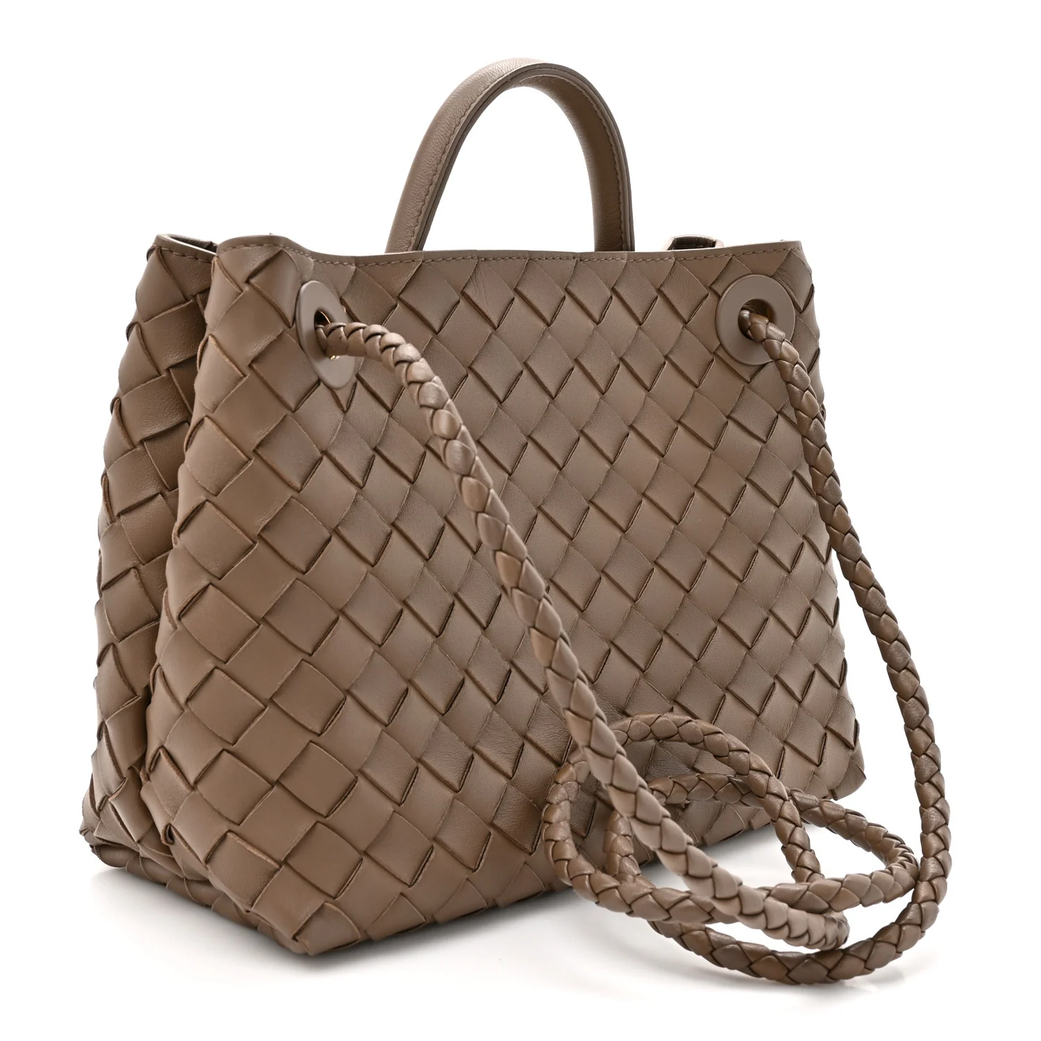 Nappa Intrecciato Small Andiamo Shoulder Bag Pinecone - Top Club