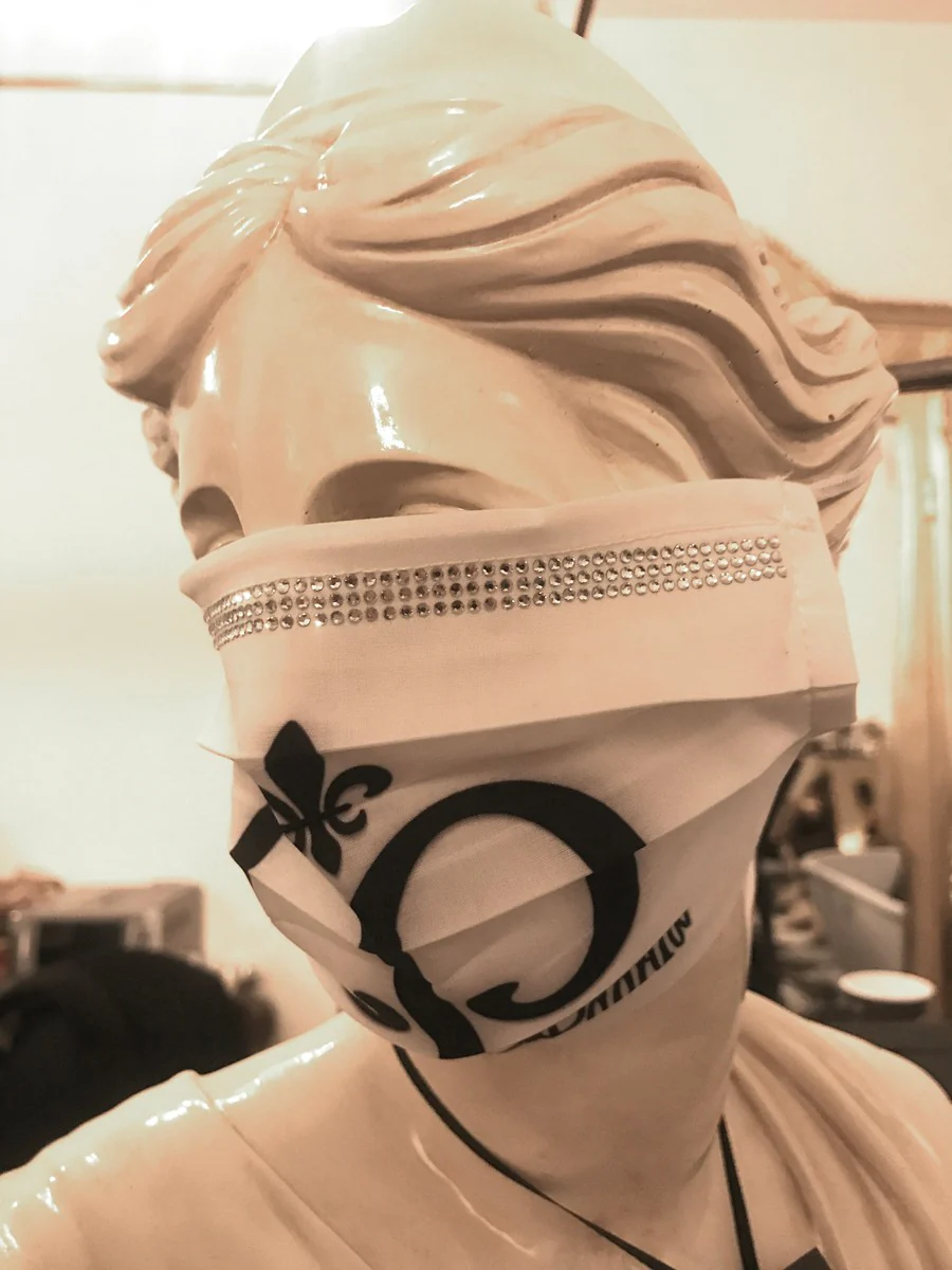 Bling Bling Mask White / Black - CP Mask with Glitter Stones SPECIAL