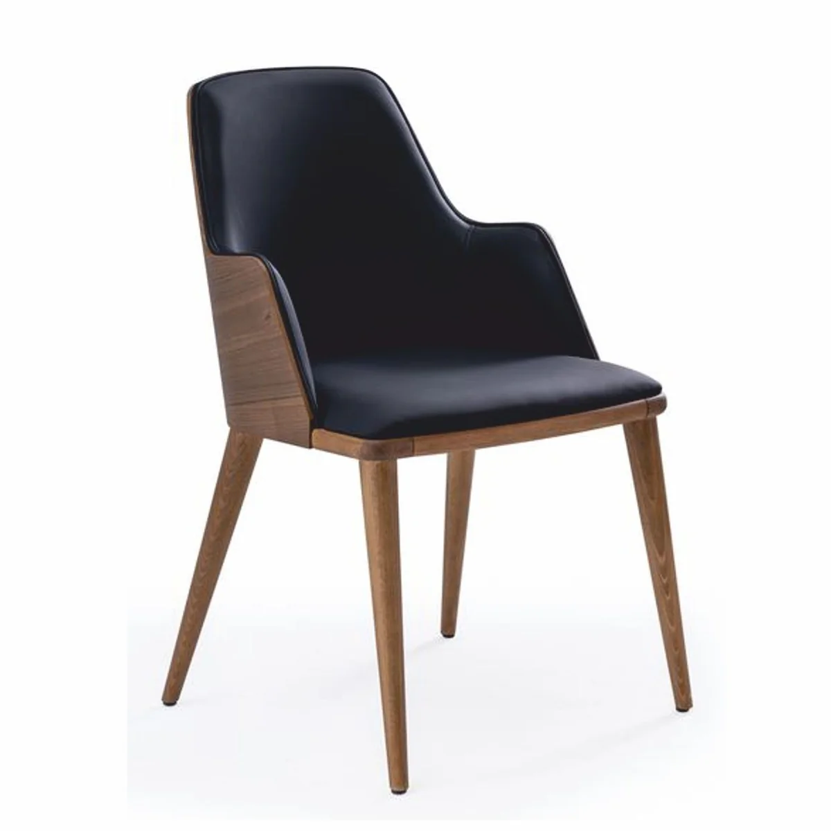 Luxury faux leather dining room chair with armrests blue / brown - dining room furniture