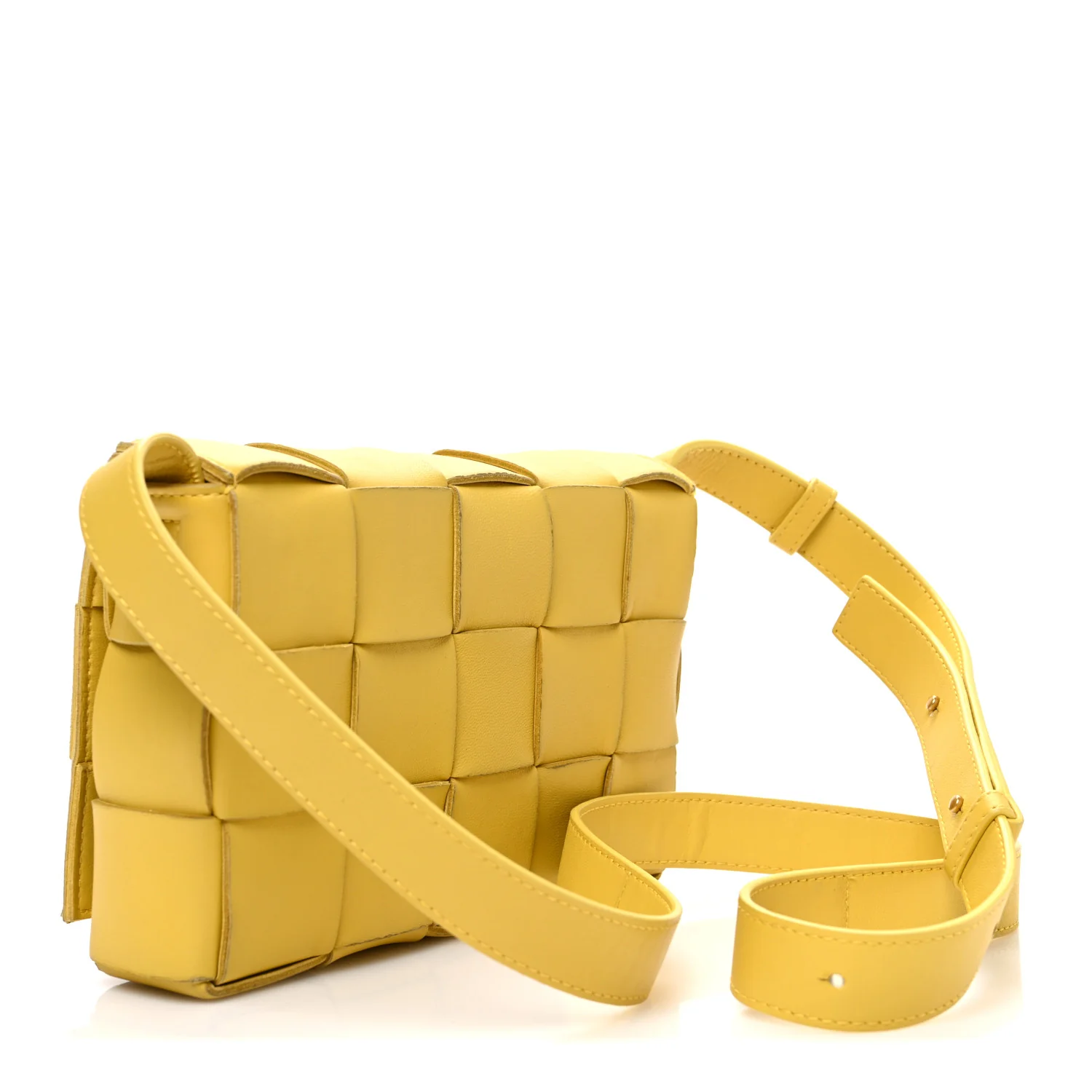 Lambskin Maxi Intrecciato Small Cassette Crossbody Bag Gold - Top Club