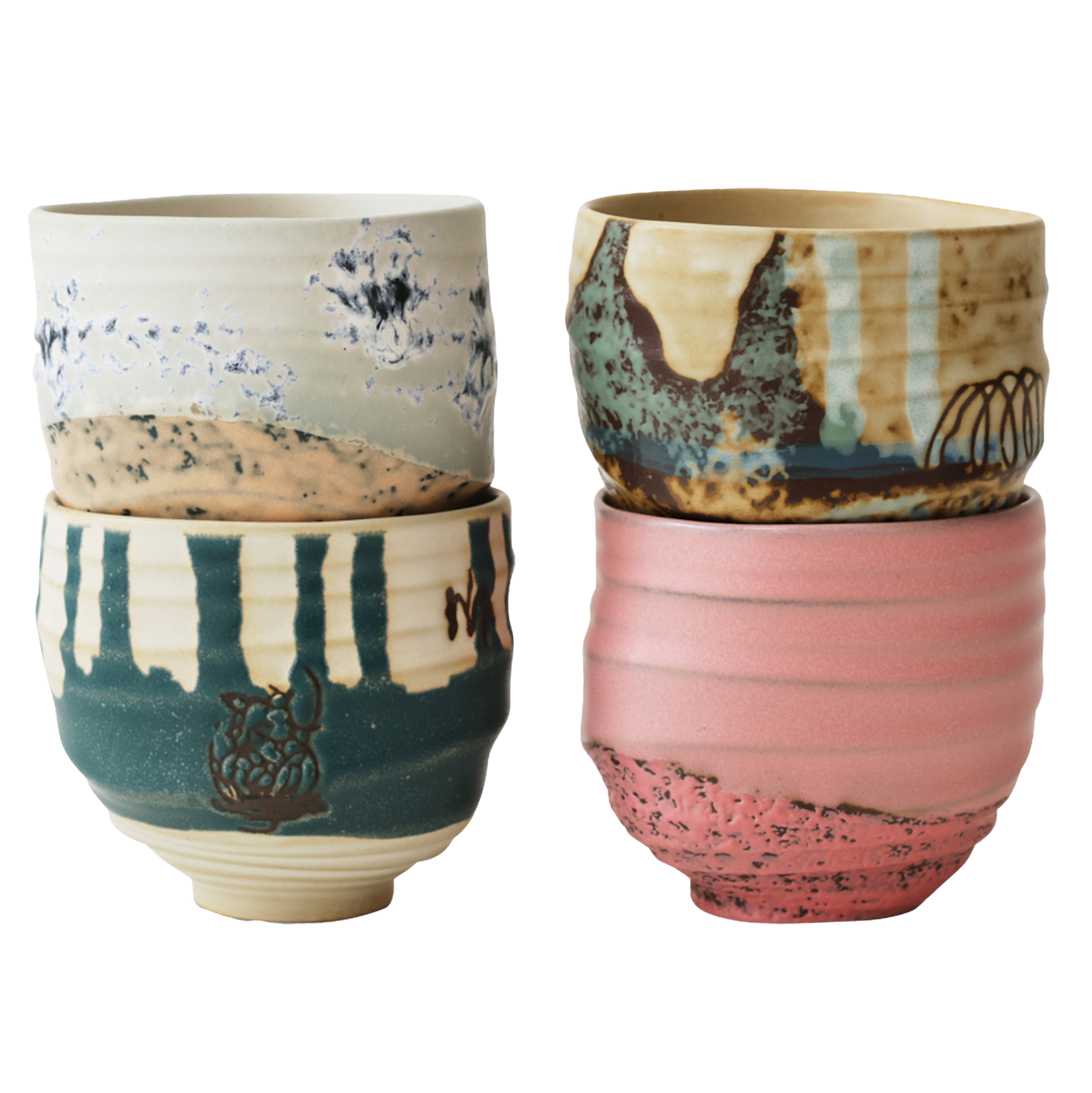 Artist Ceramics cup keramiek Ø8 cm - set van 4