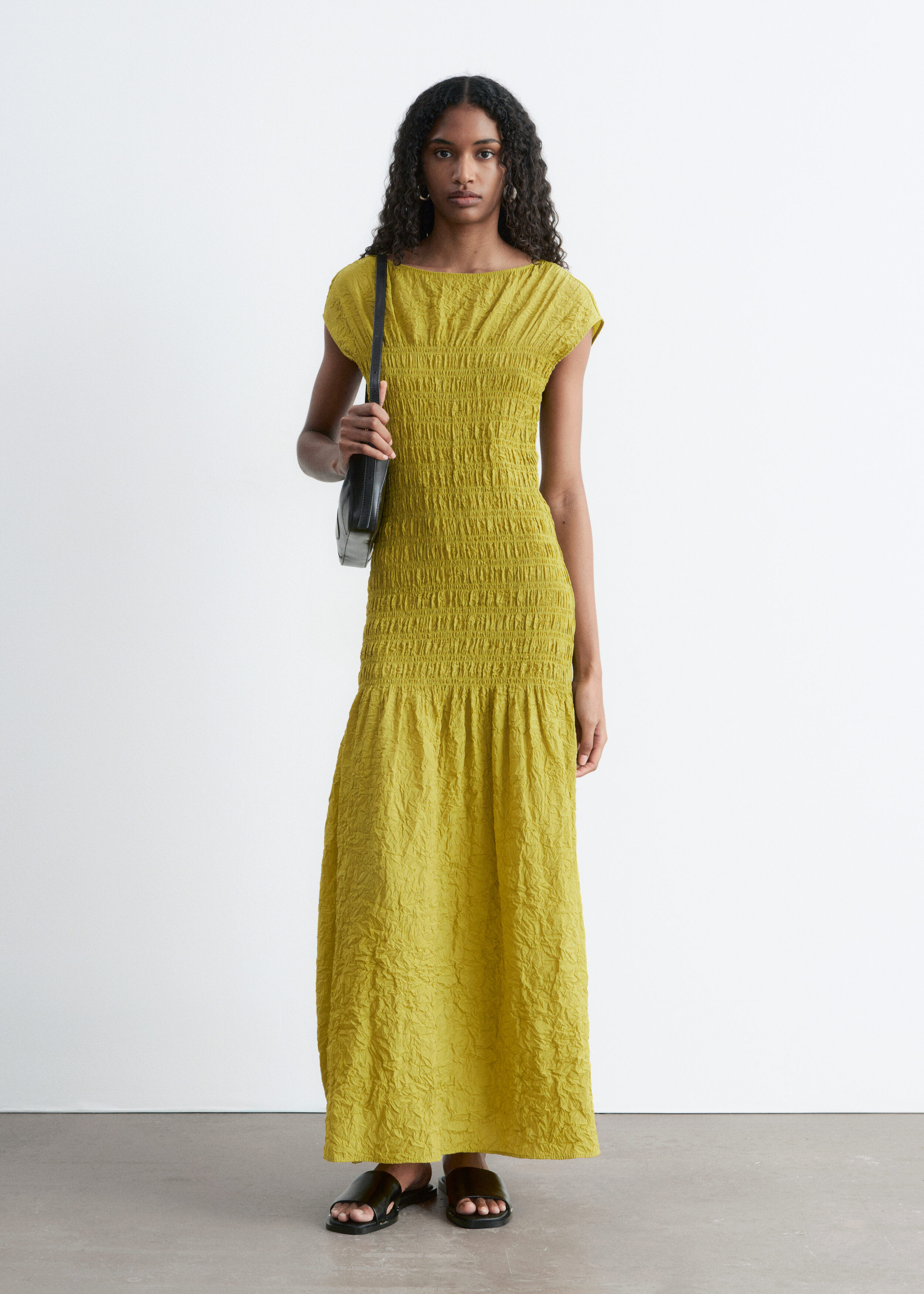 & Other Stories SMOCKED MAXI DRESS