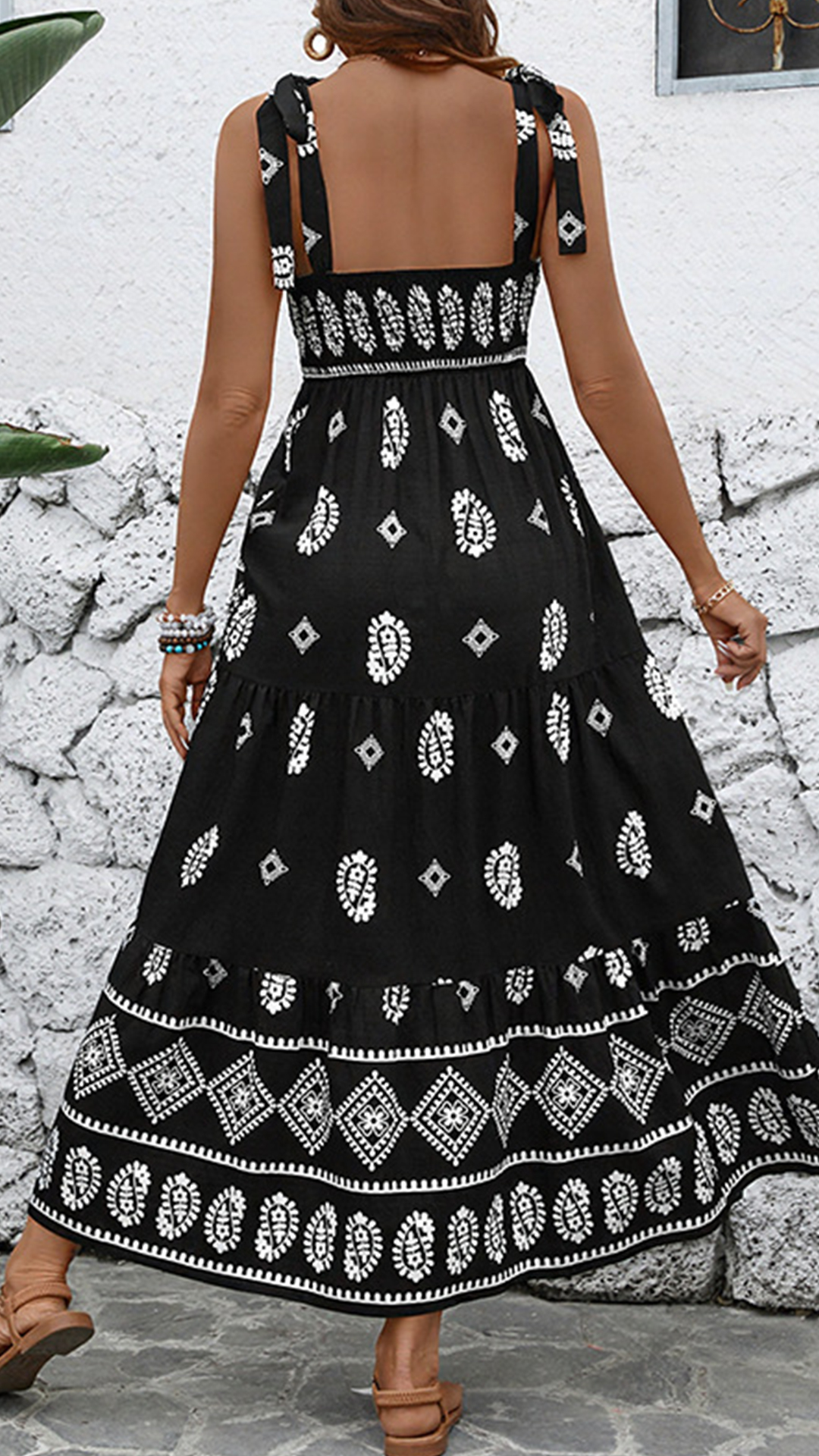 Women's Cotton-Blend Square Neck Printed Cami Midi Dress - Nordfashionstorm - Women's Clothing, Fashion for You - Nordfashionstorm.com