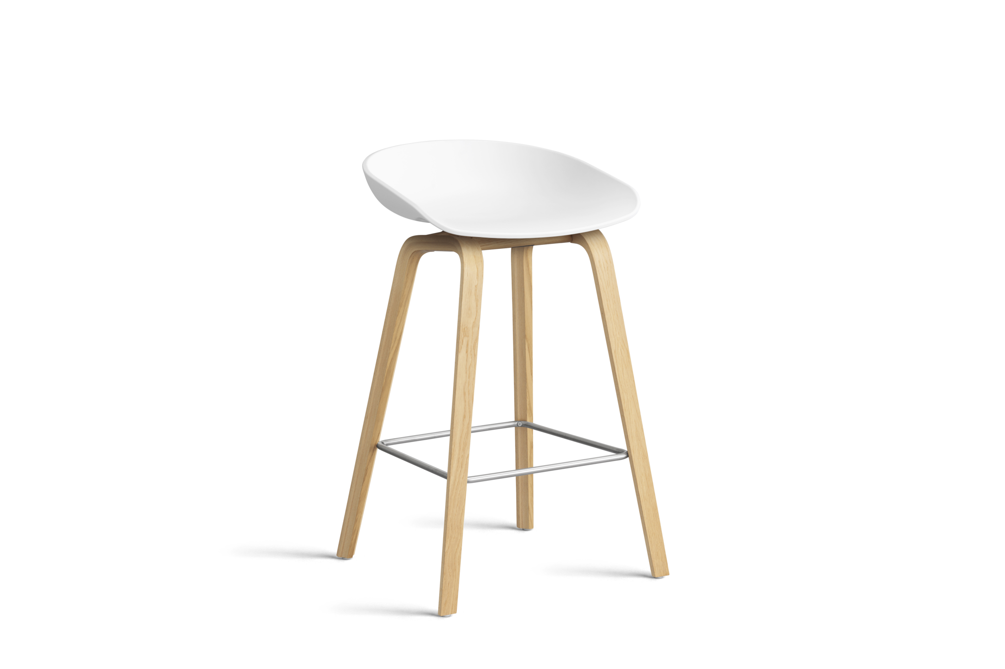 Barkruk AAS32 H65 eiken onderstel white