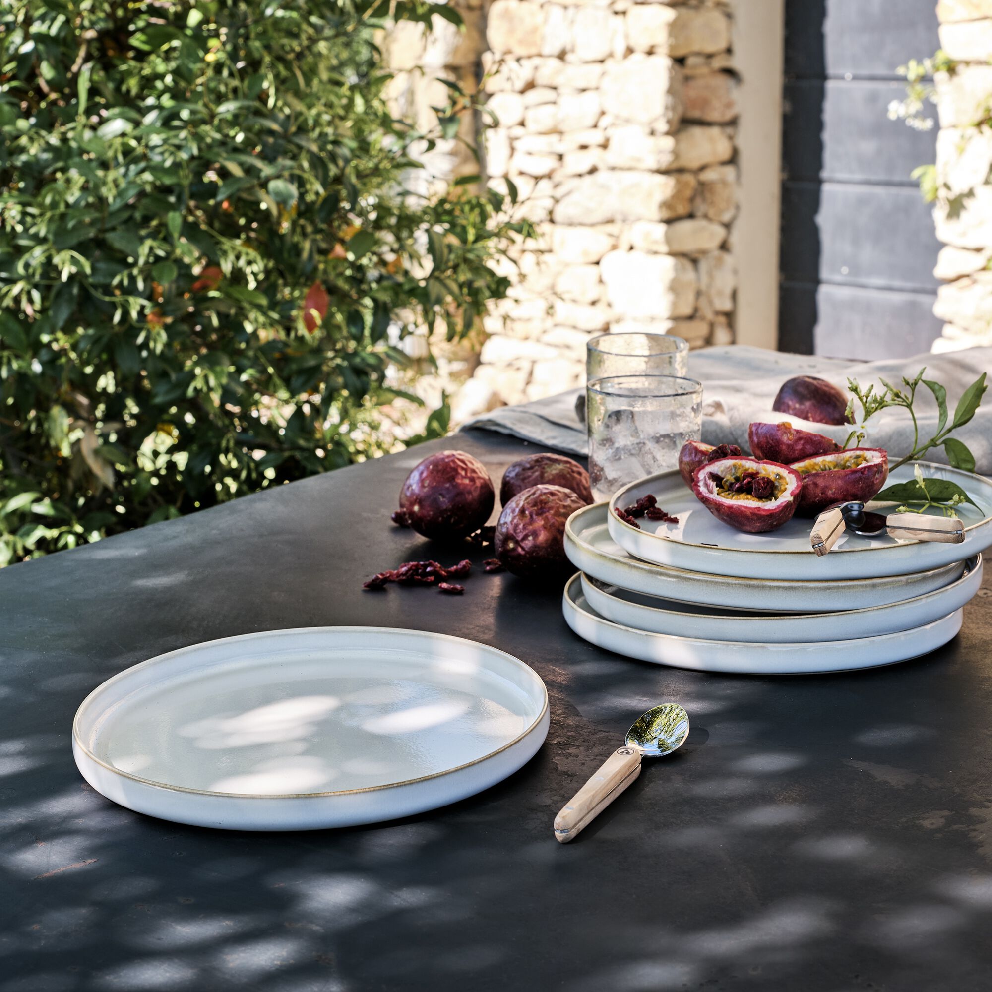 ALBA - Assiette à dessert en grès D22,5cm - beige alpilles