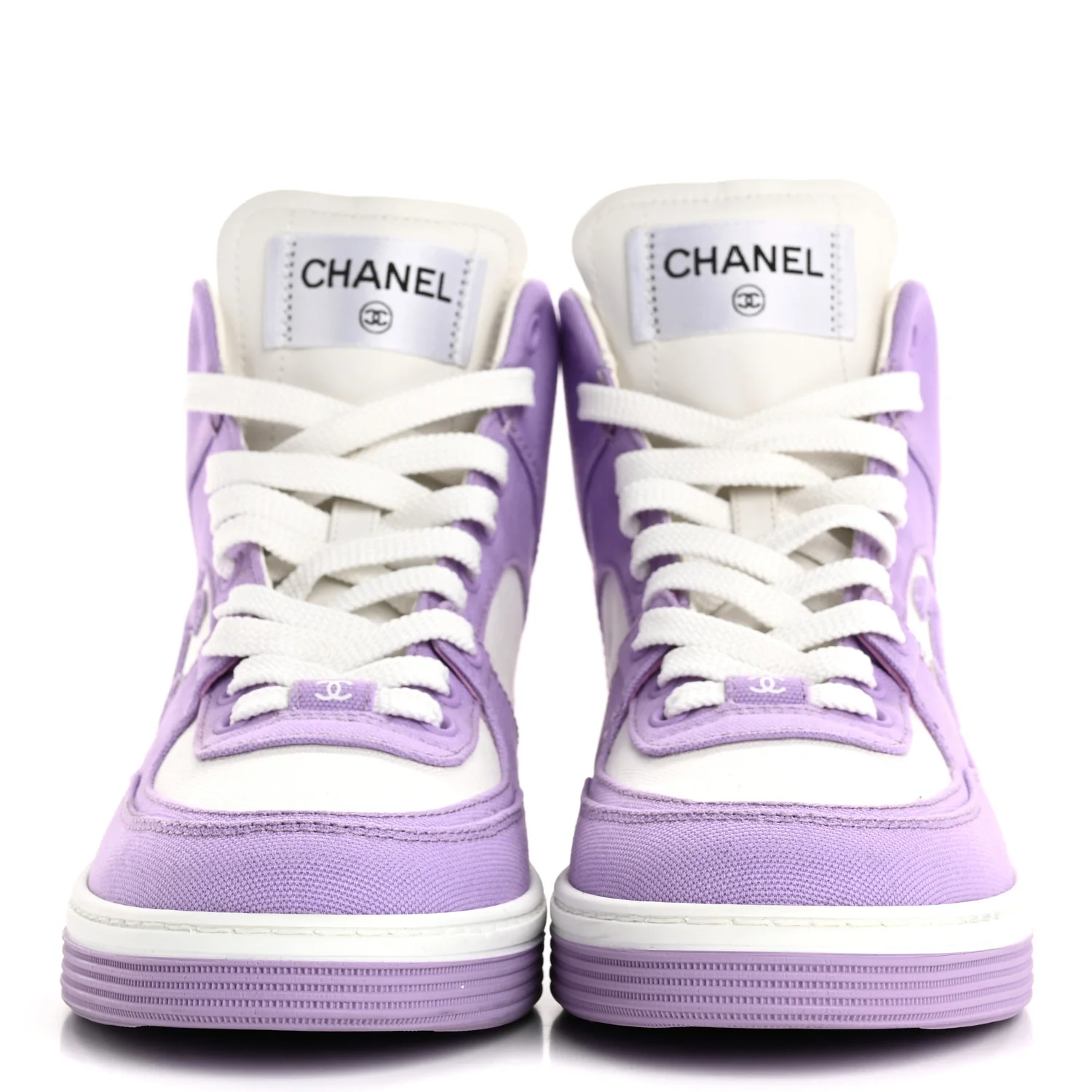 Cotton High Top Sneakers 38 Purple White - Top Club
