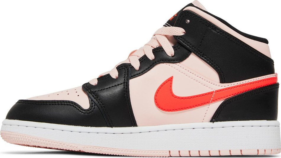 Air Jordan 1 Mid GS  Black Pink Crimson  554725-604 - Sneaker Replica Workshop