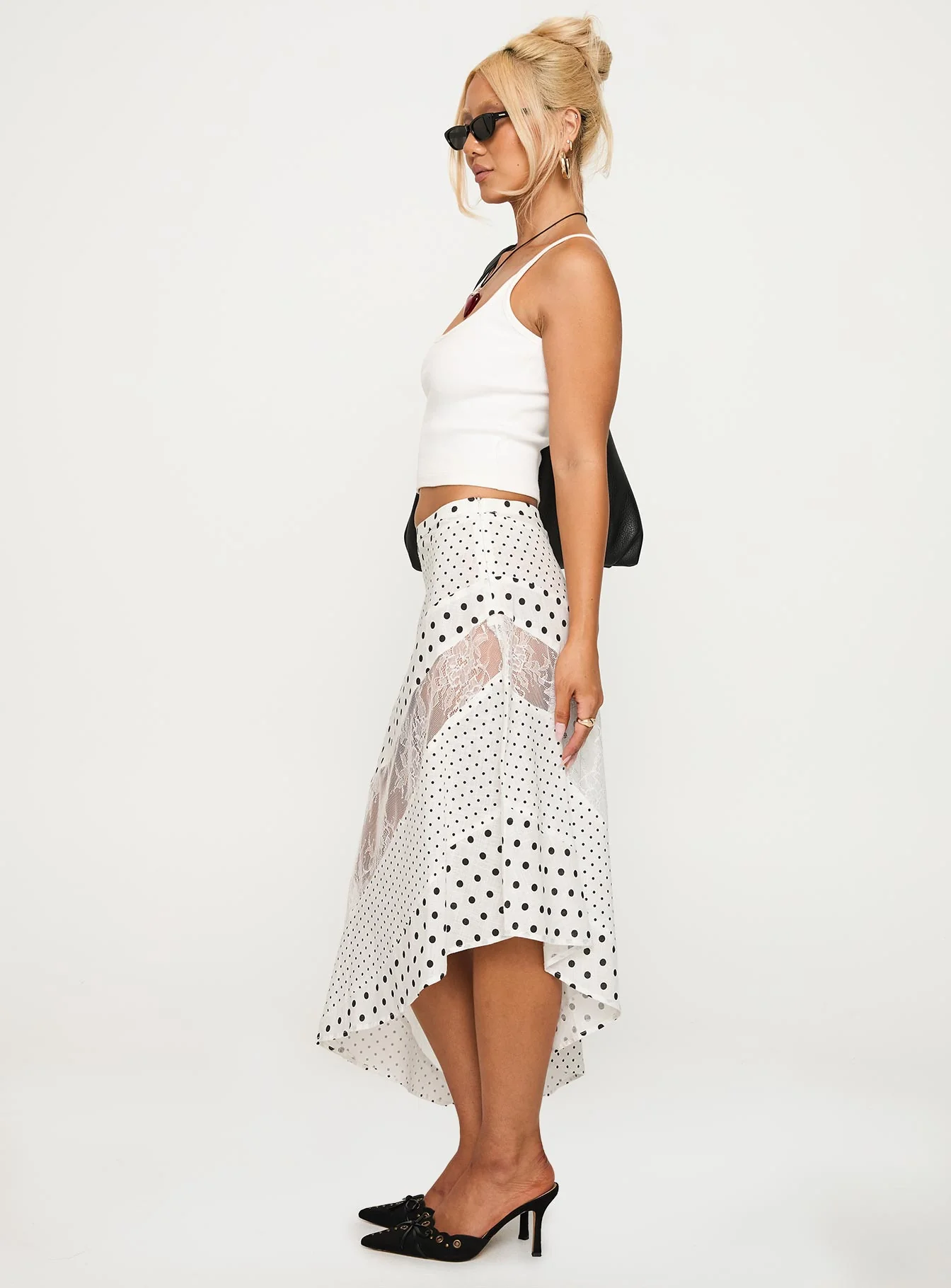 Rennar Maxi Skirt White / Polka Dot Petite