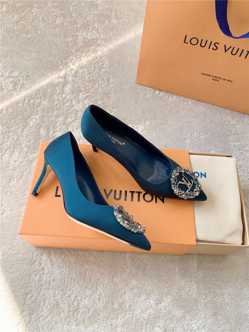louis vuitton LV silk diamond buckle high heels - Sneaker Replica Workshop