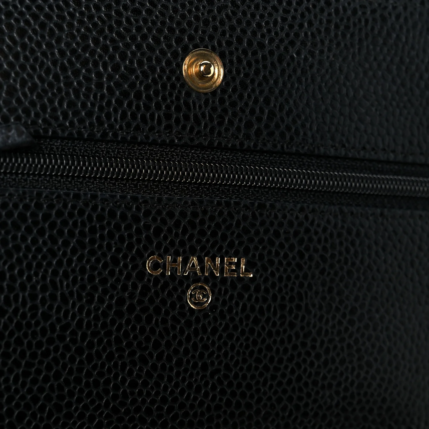 Caviar Quilted Wallet on Chain WOC Black - Top Club