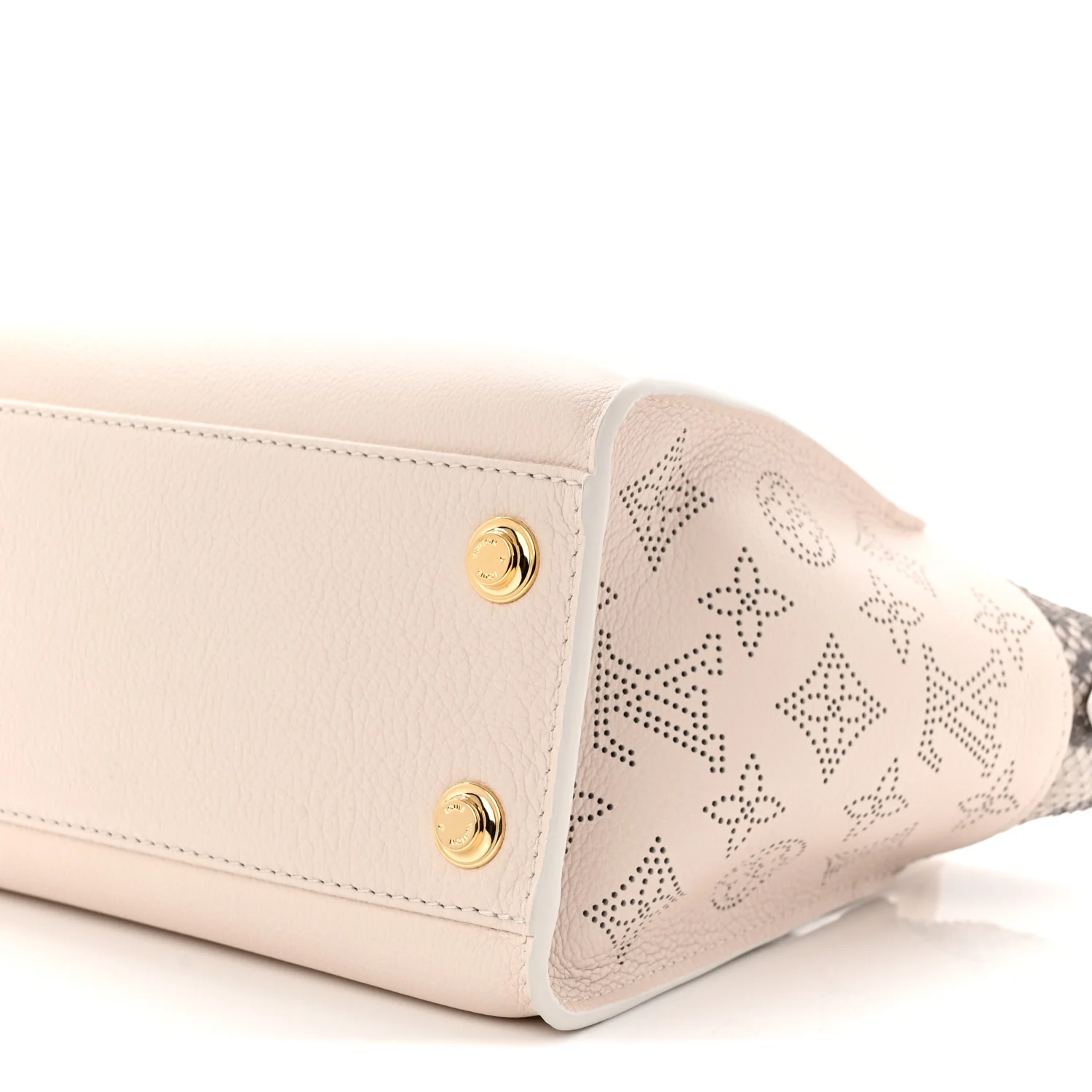 Calfskin Karung Snakeskin Mahina On My Side PM Quartz White - Top Club