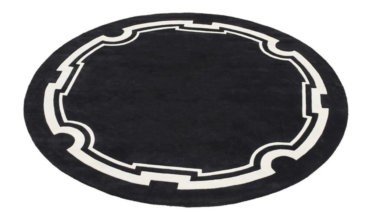 Luxury designer carpet black / white diameter 280 cm - Limited Edition