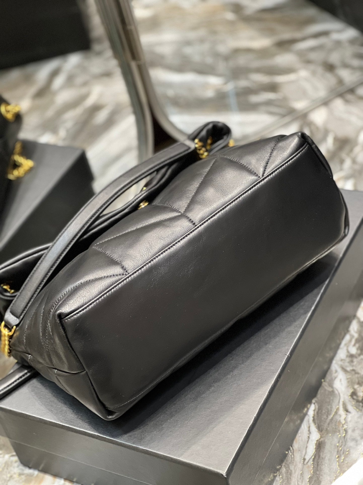 Y PUFFER MEDIUM BAG IN QUILTED LAMBSKIN - Top Club