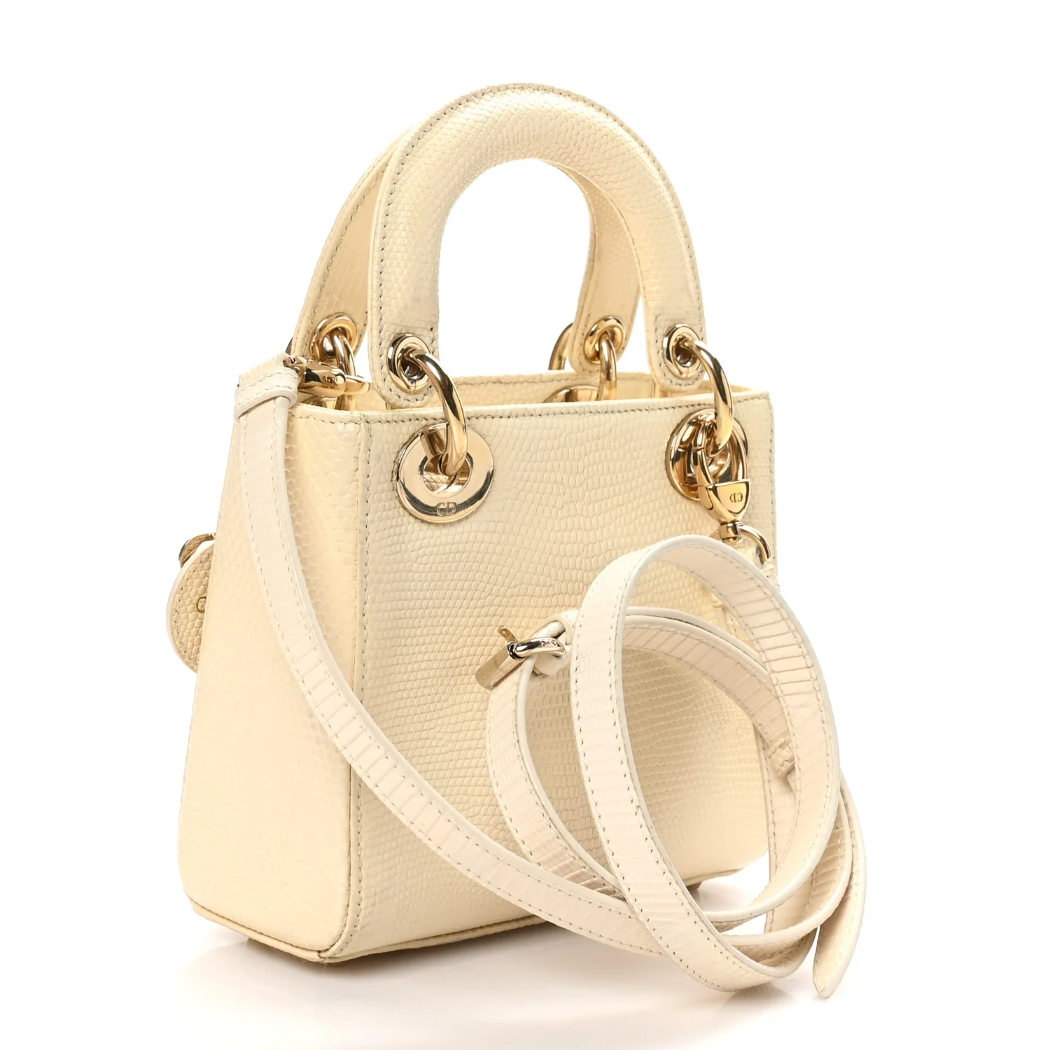 Lizard Mini Lady Dior White - Top Club