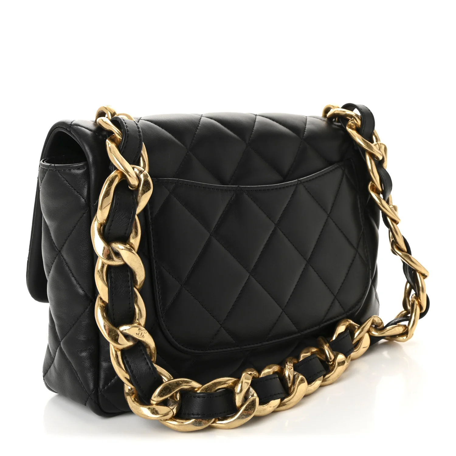 Lambskin Quilted Large CC Funky Town Flap Black - Top Club