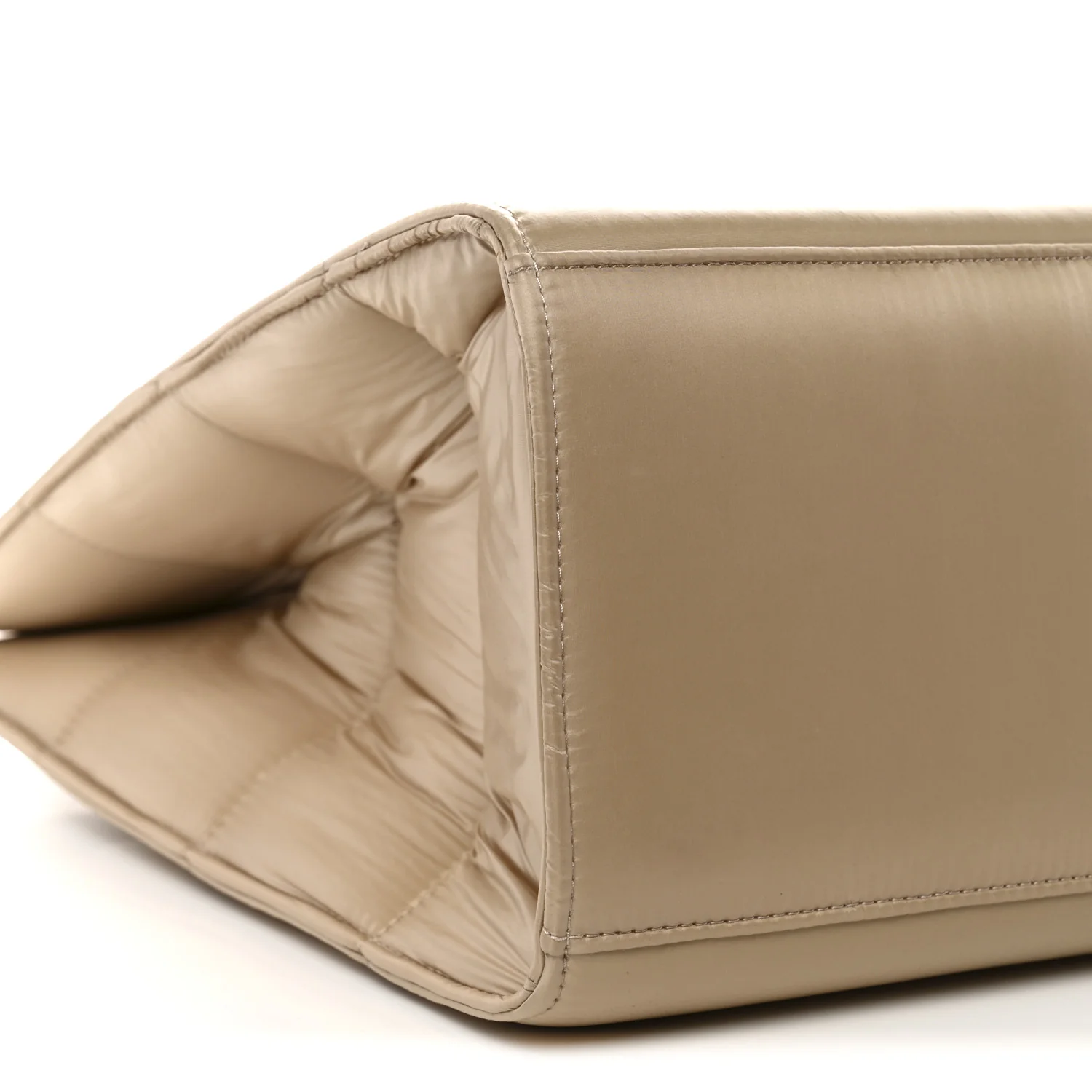 Nylon Large Puff Shopping Bag Cream - Top Club