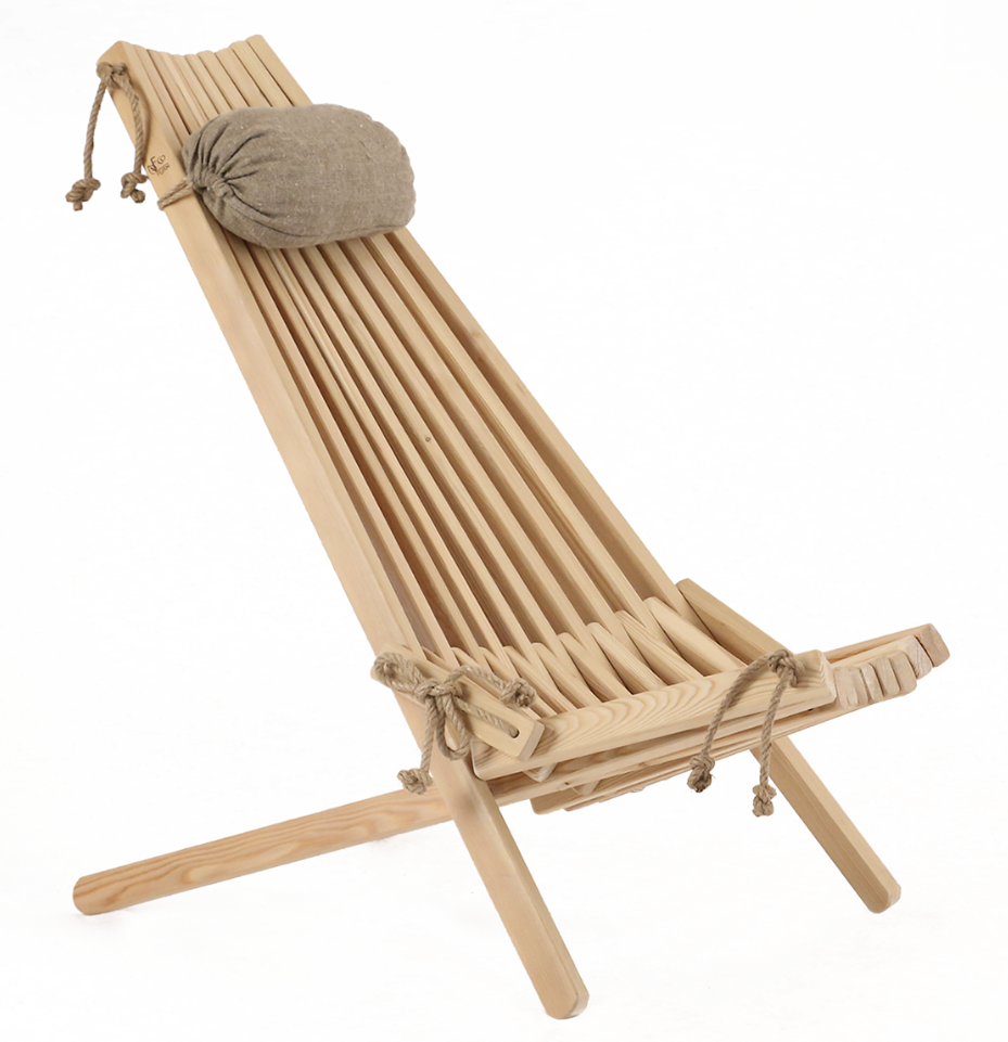 Ecochair onbehandeld Larix (inclusief hoofdkussen) Ecochair onbehandeld Larix inclusief hoofdkussen