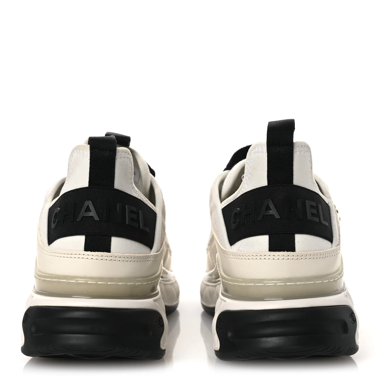 Velvet Calfskin Mixed Fibers CC Sneakers 40.5 Ivory Black - Top Club