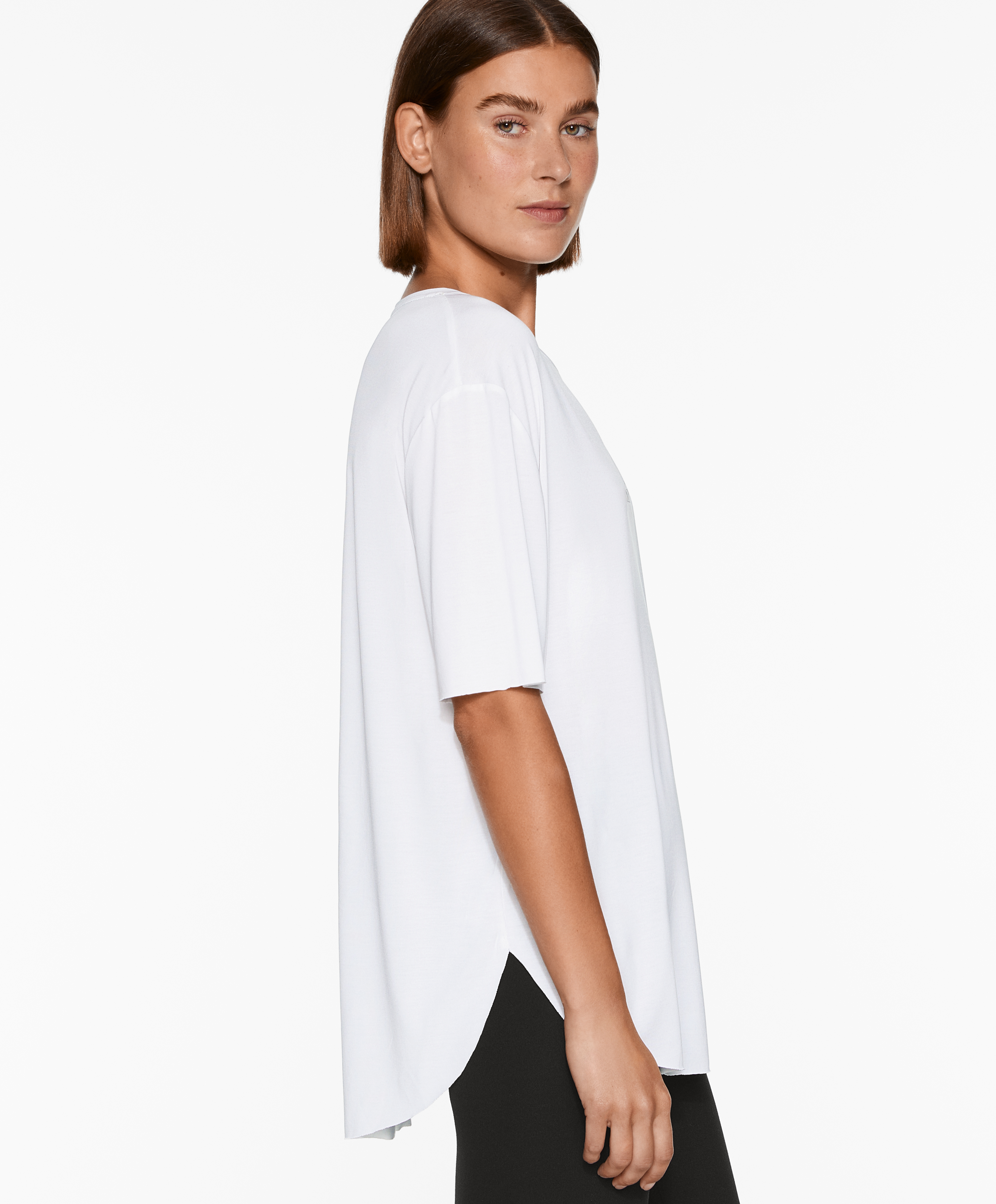 OYSHO Modal blend short-sleeved slogan T-shirt