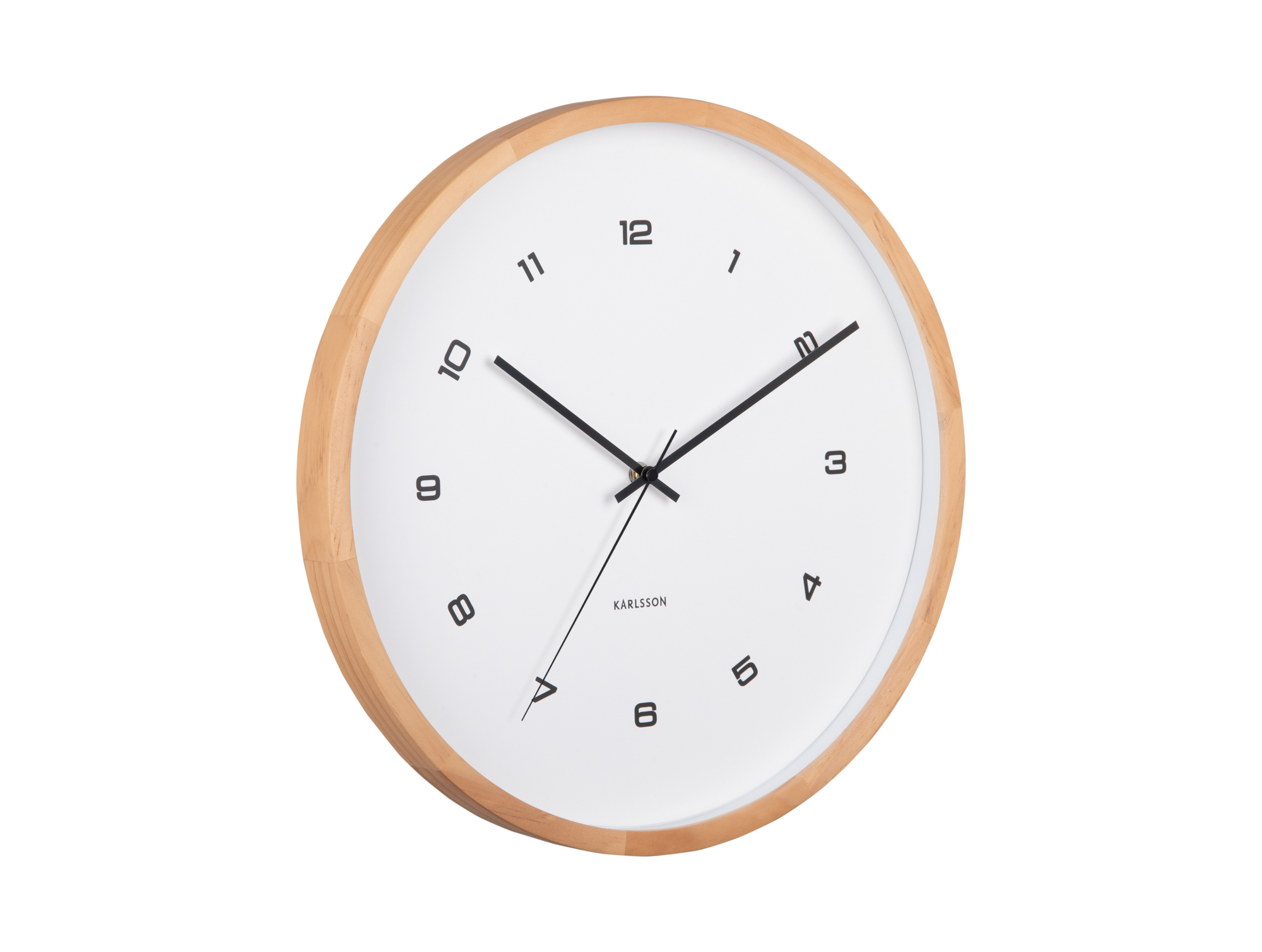 Wall clock Modesta light wood white