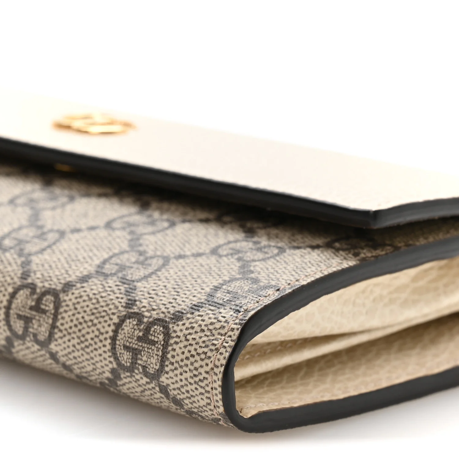 Dollar Calfskin GG Supreme Monogram Petite GG Marmont Wallet Chain Bag Mystic White Beige Ebony - Top Club