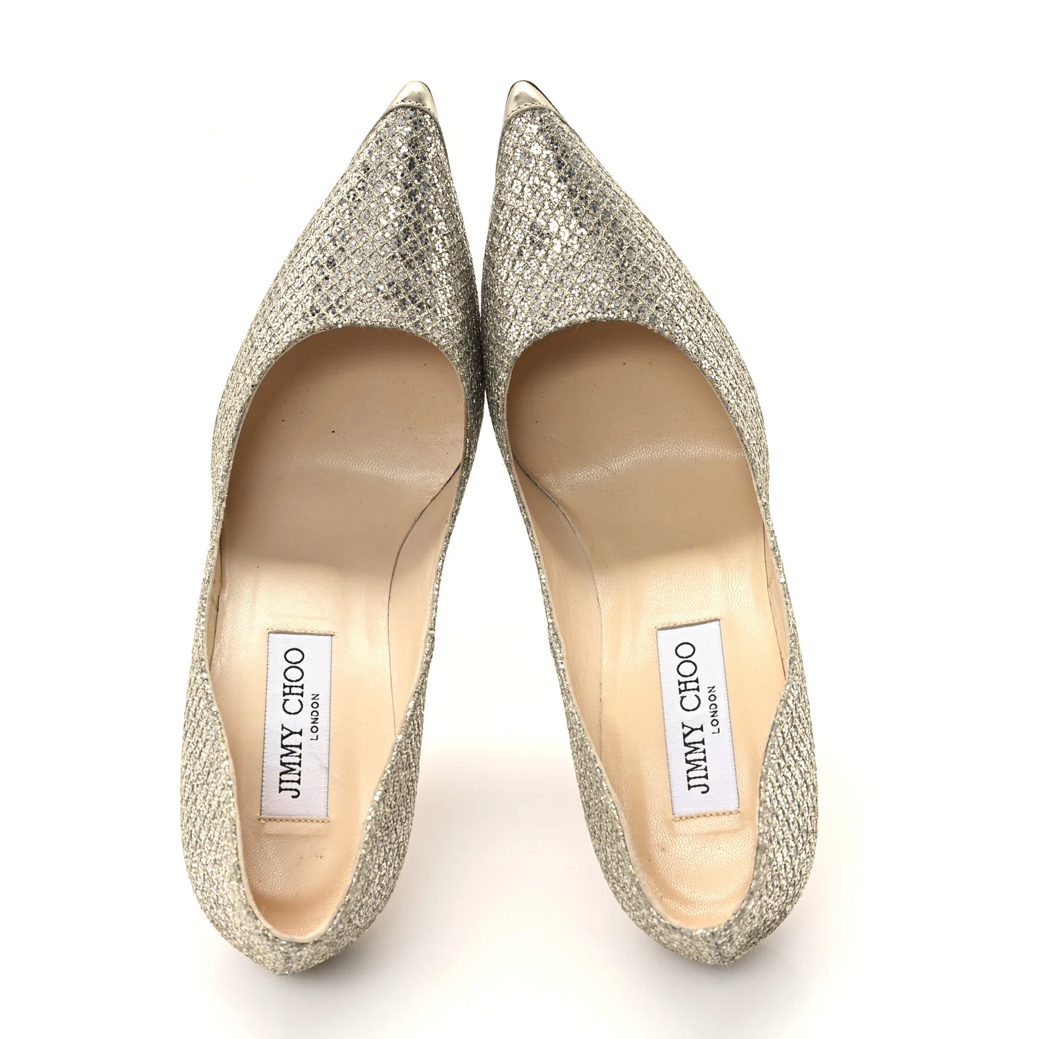 Glitter Fabric Romy 85 Pumps 37.5 Champagne
