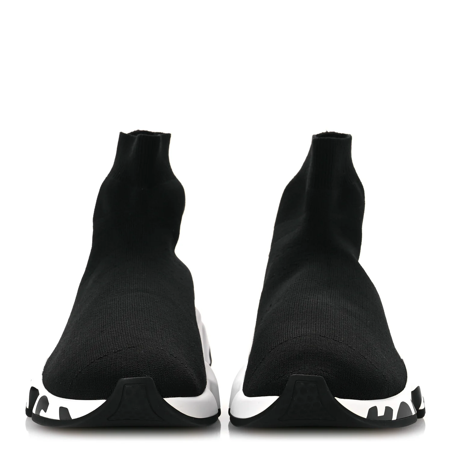 Neoprene Knit Womens Speed Graffiti Sneakers 40 Black White - Top Club