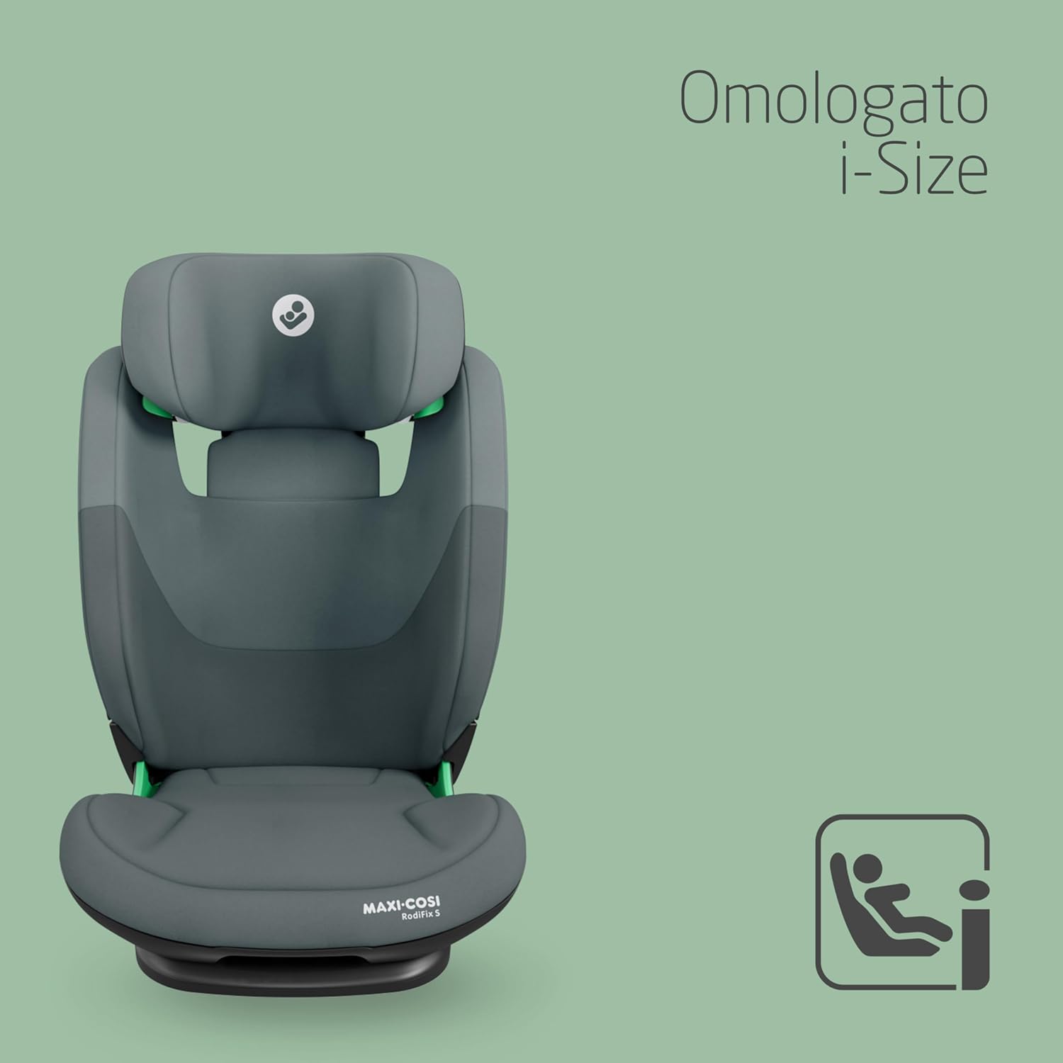 Maxi-Cosi RodiFix S i-Size, Seggiolino Auto ISOFIX Reclinabile in 3 Posizioni, 3,5-12 Anni (100-150 cm), Regolabile in Altezza/Larghezza, Protection G-CELL, Tecnologia AirProtect, Tonal Graphite