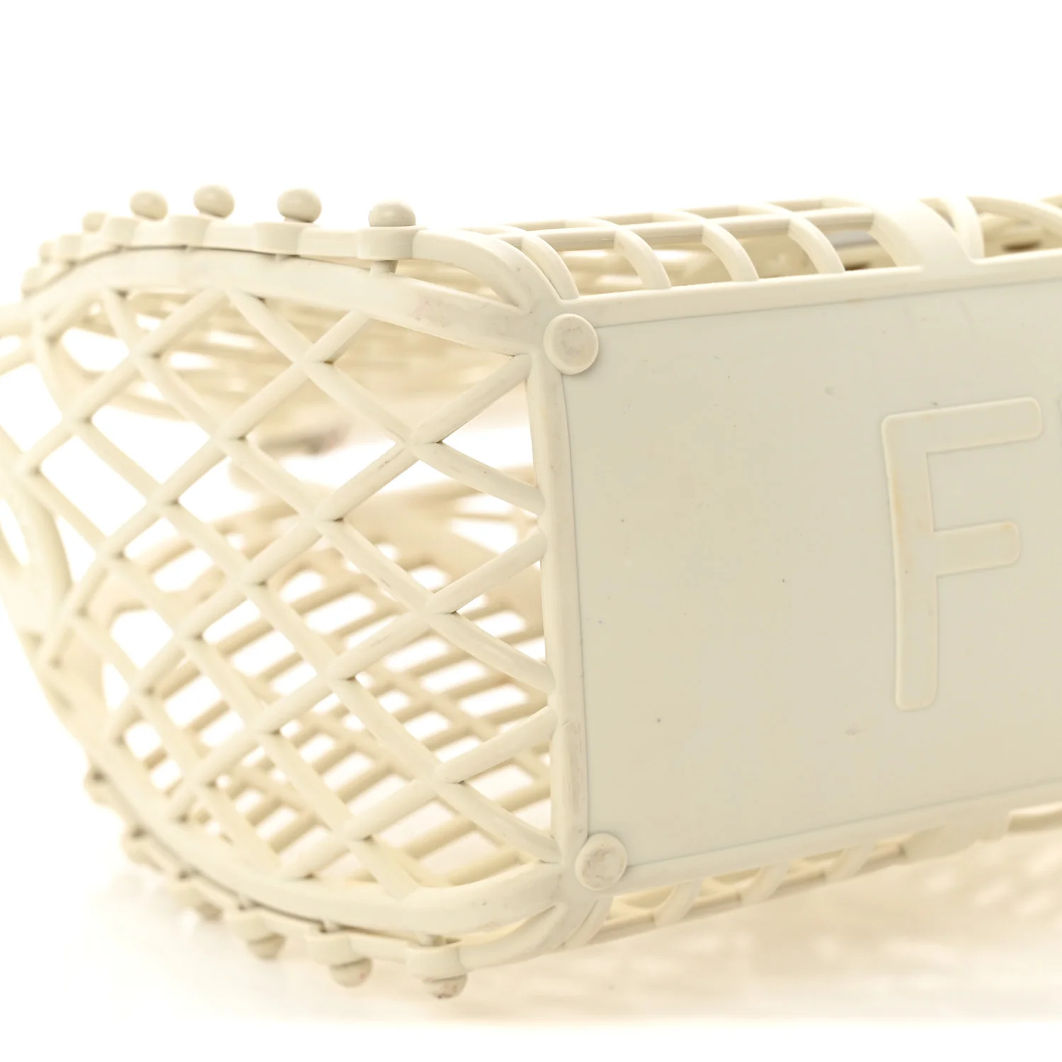 Recycled Plastic Vitello Liberty Matte Small Fendi Basket White Ice - Top Club