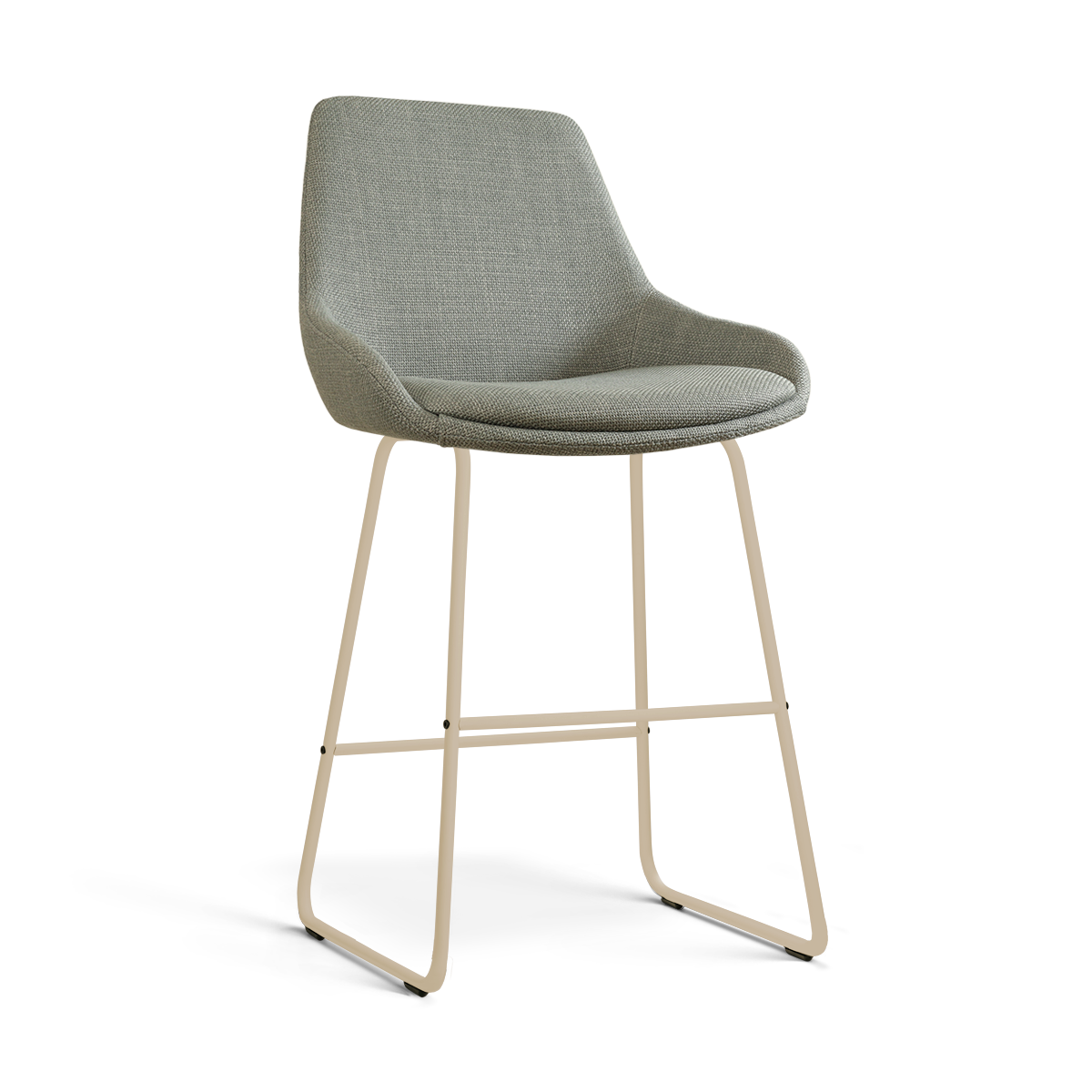 Barkruk Nino-Isa H65 cm beige onderstel saliegroen