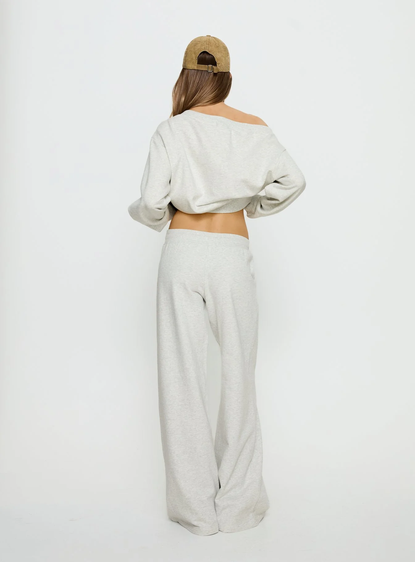 Dodie Wide Leg Pants Grey Marle