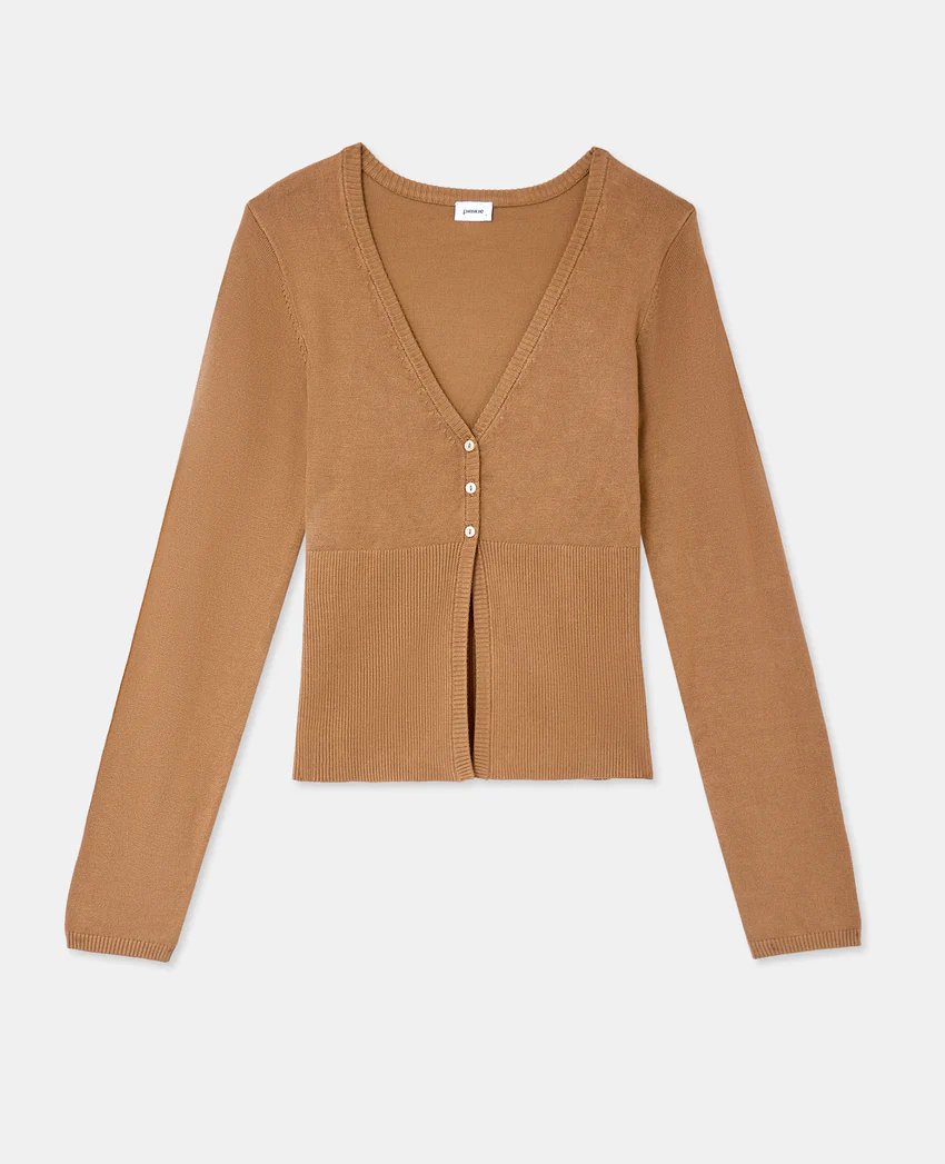 Pimkie Gilet en maille fine avec grand bord-côtes