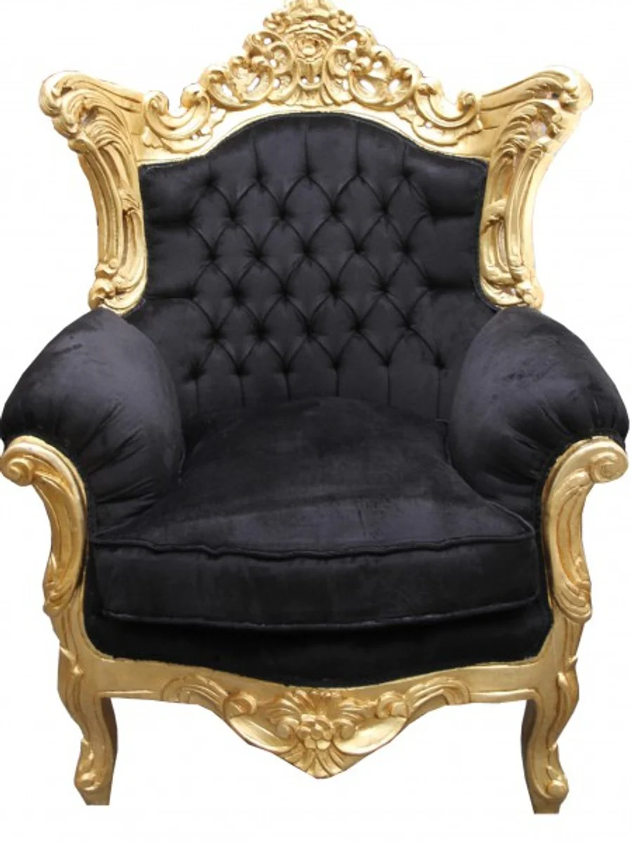 Baroque Armchair Al Capone Mod 2 Black / Gold Furniture Antique Style