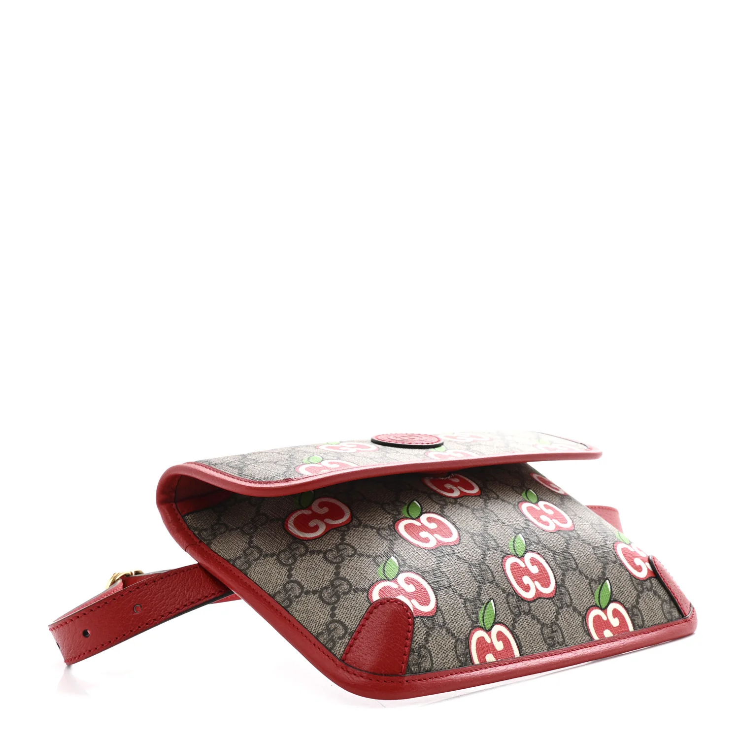 GG Supreme Monogram Apple Interlocking G Belt Bag Beige Multicolor Lobster Red - Top Club