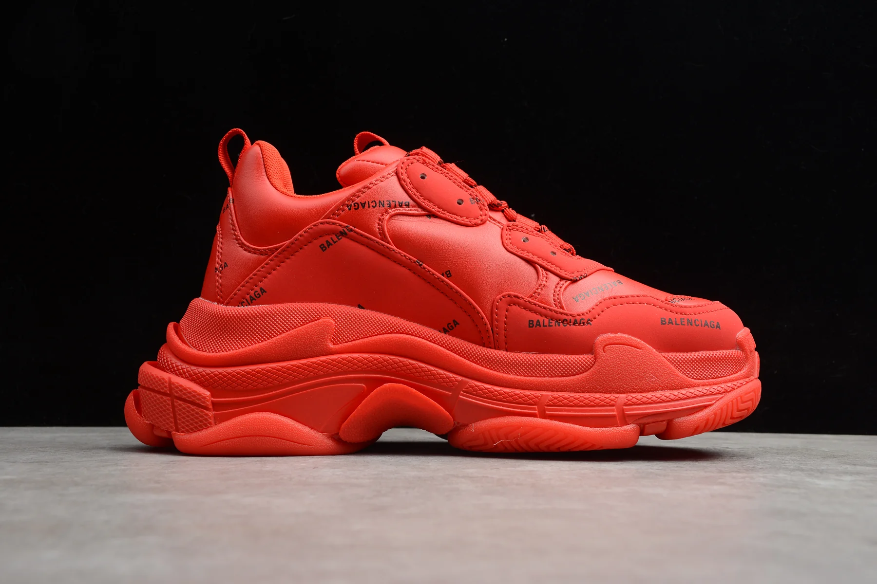 Balenciaga Triple S – Allover Logo Red - Sneaker Replica Workshop