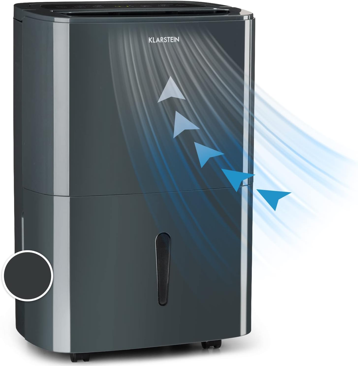 Klarstein DryFy 20 Deumidificatore Casa per Muffa e Umidità Silenzioso, Portatile, Smart, Deumidificatore Ambiente Professionale Elettrico Basso Consumo, WiFi 20L con Display LED