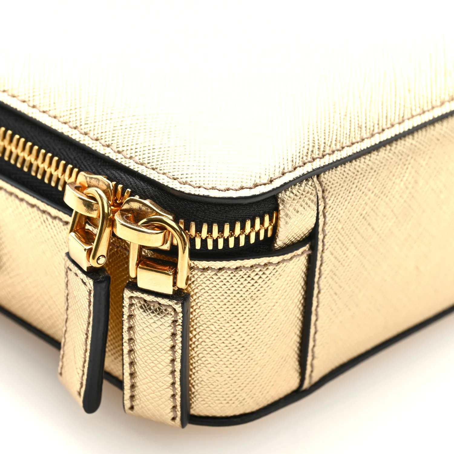 Saffiano Travel Small Brique Crossbody Bag Platino - Top Club