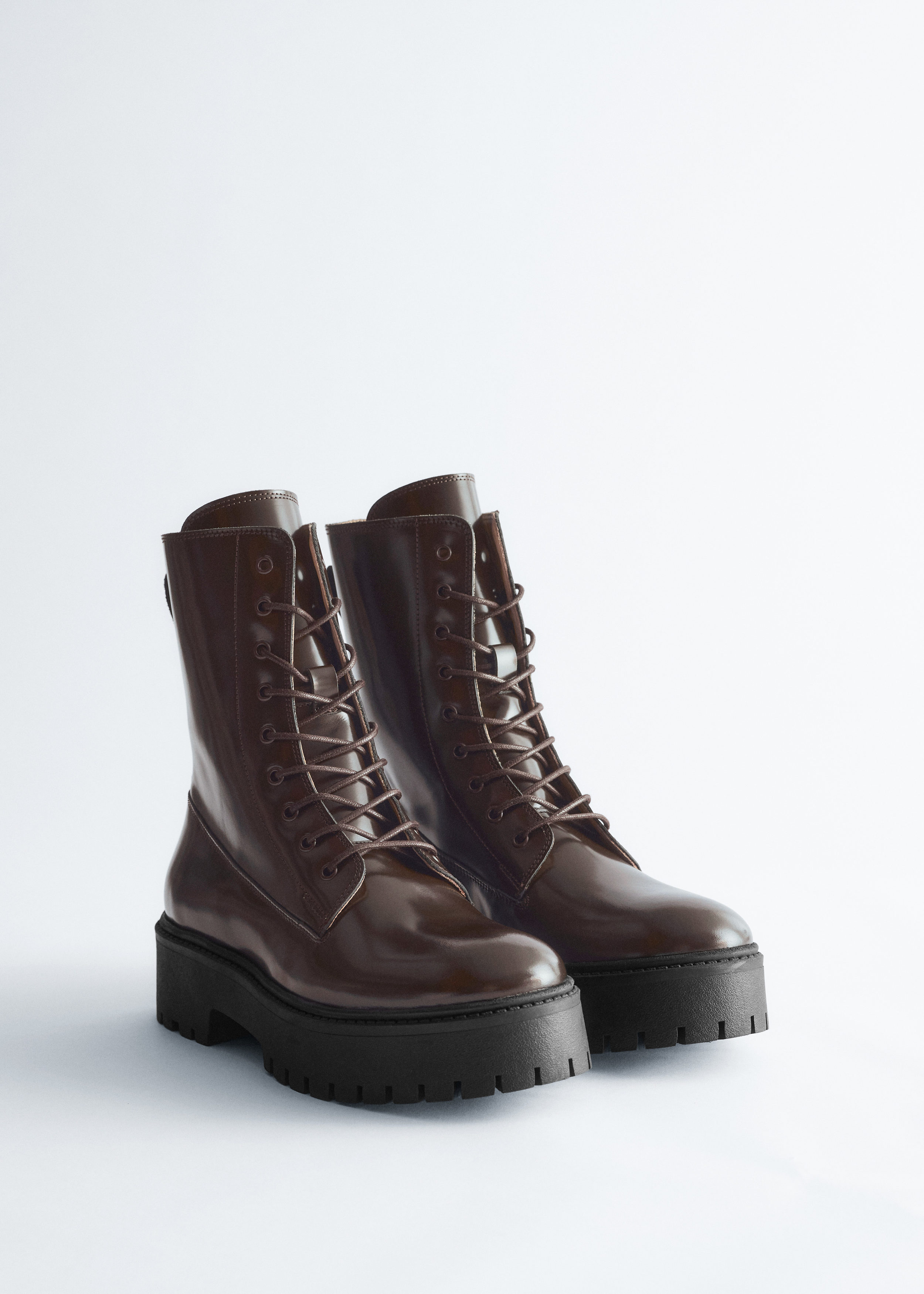 & Other Stories LACE-UP LEATHER BOOTS