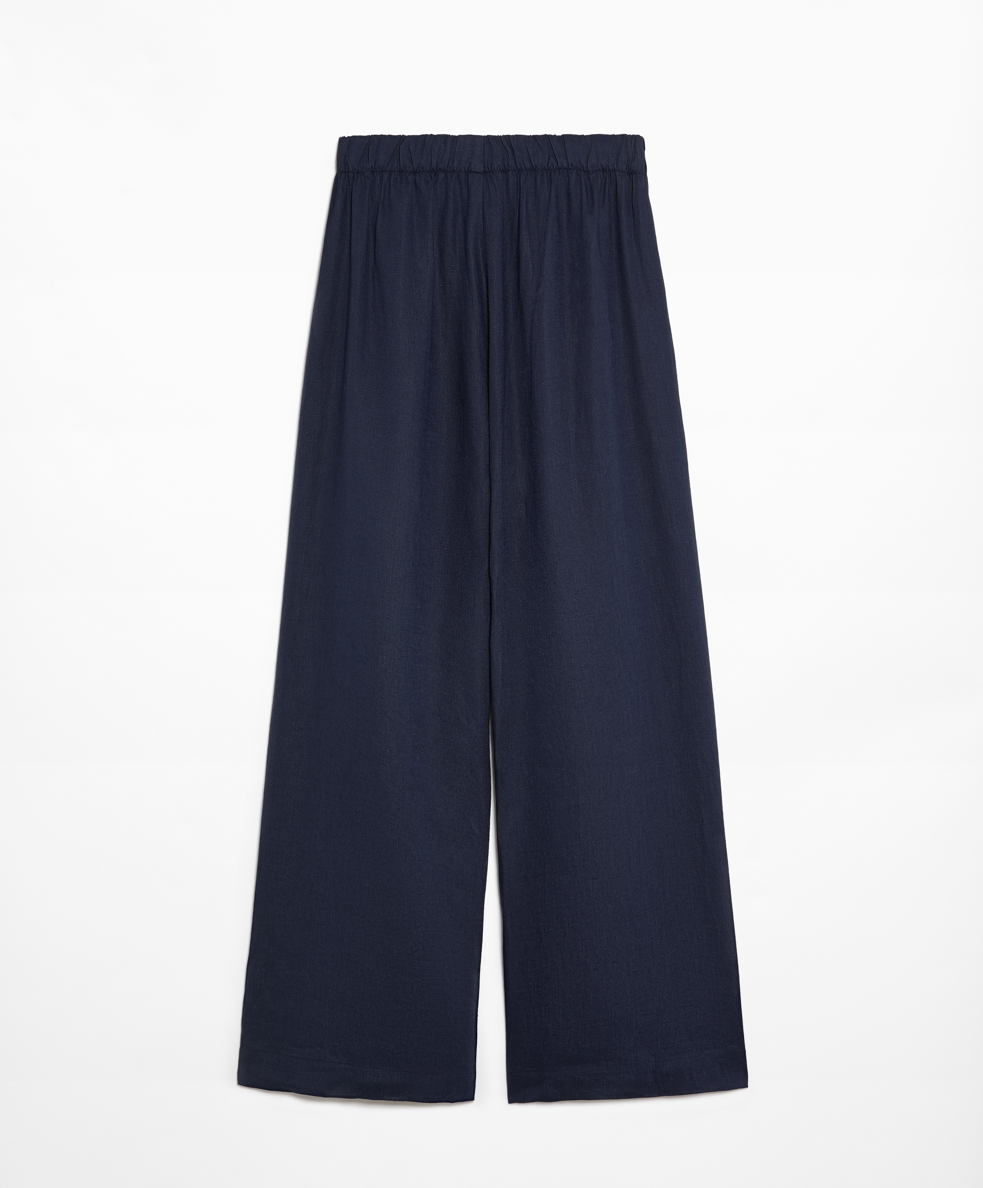 OYSHO 100% linen wide straight-leg trousers