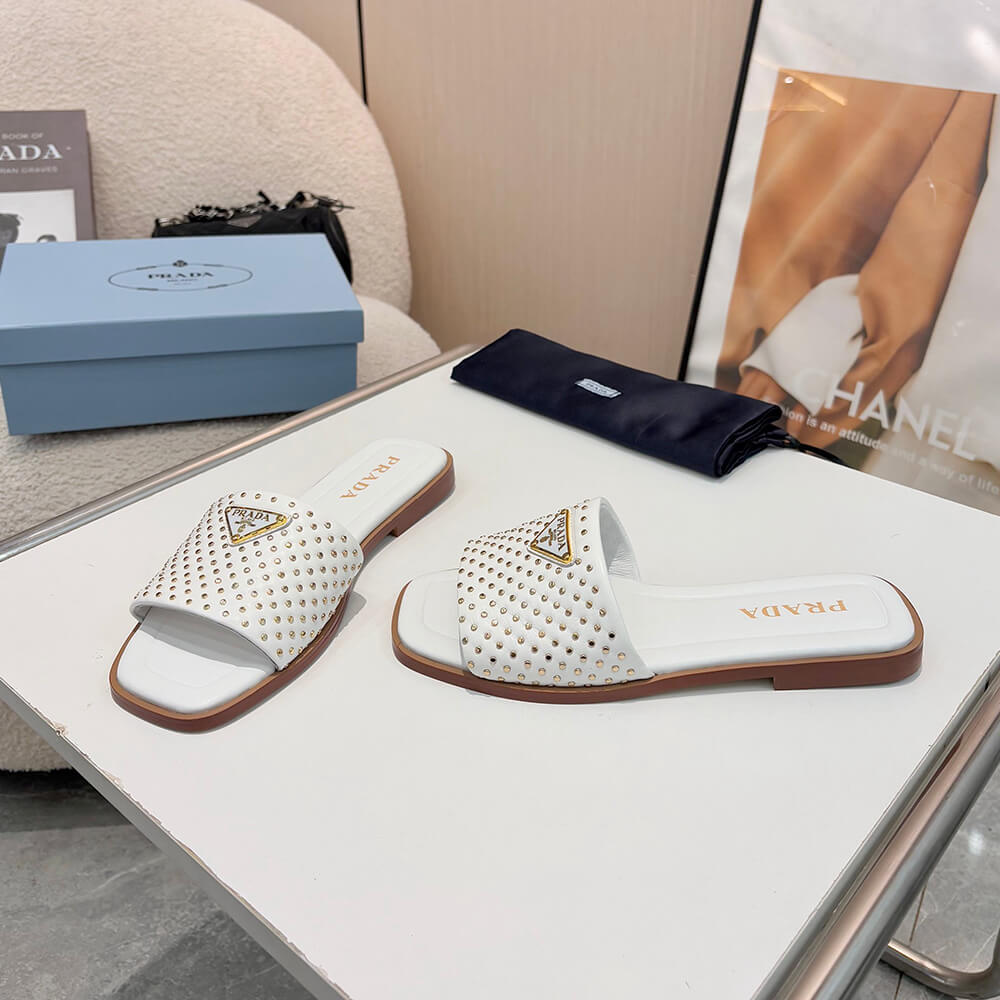Prada Nappa leather slides with studs - Top Club